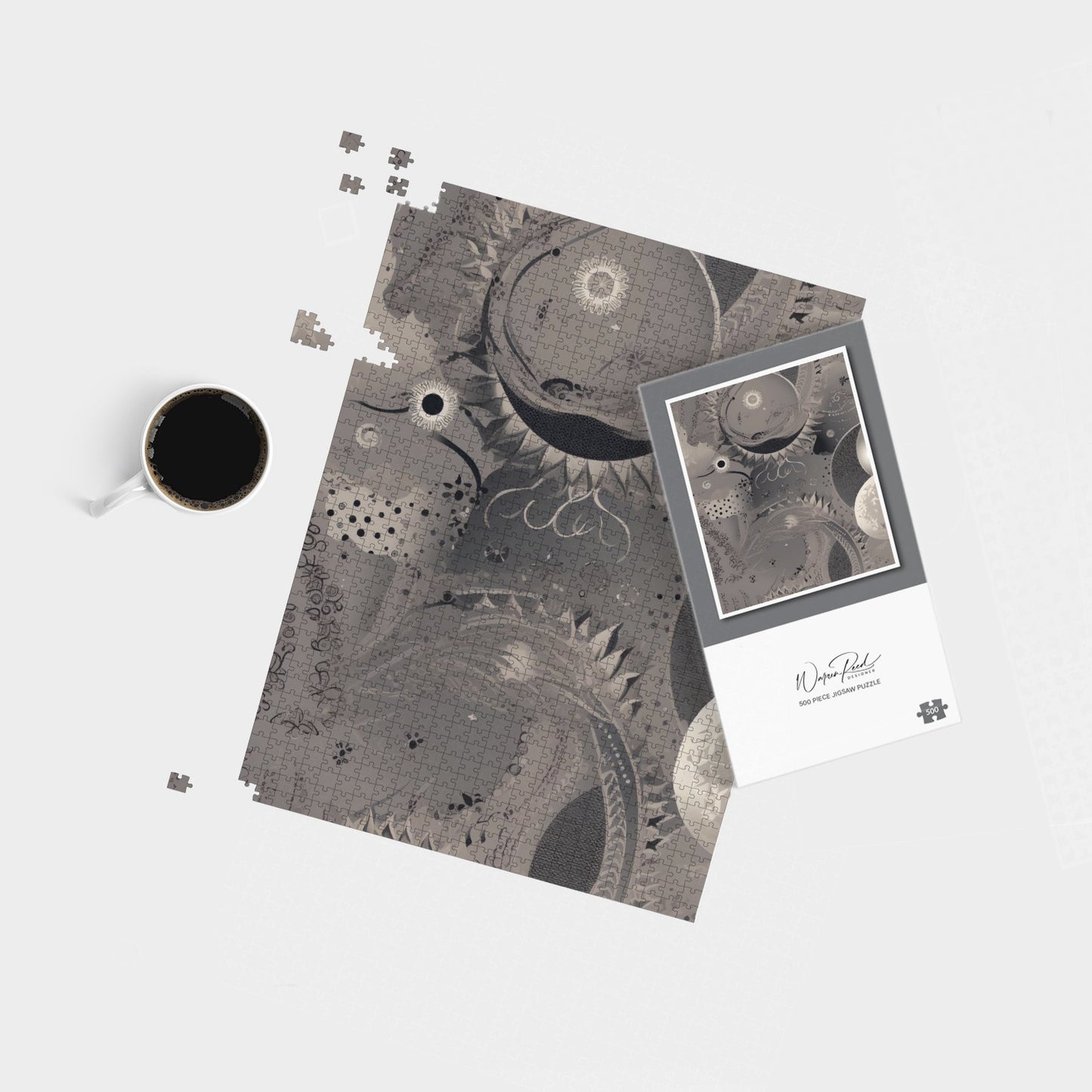 Abstract Moon Shapes Jigsaw Puzzle