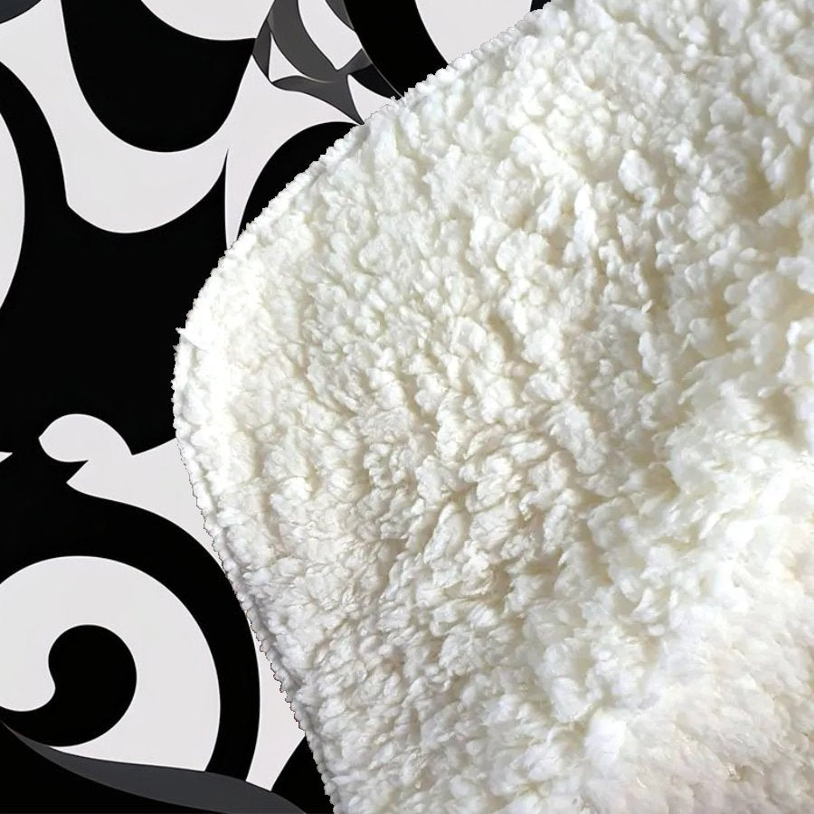 Black Grey Abstract Sherpa Blanket