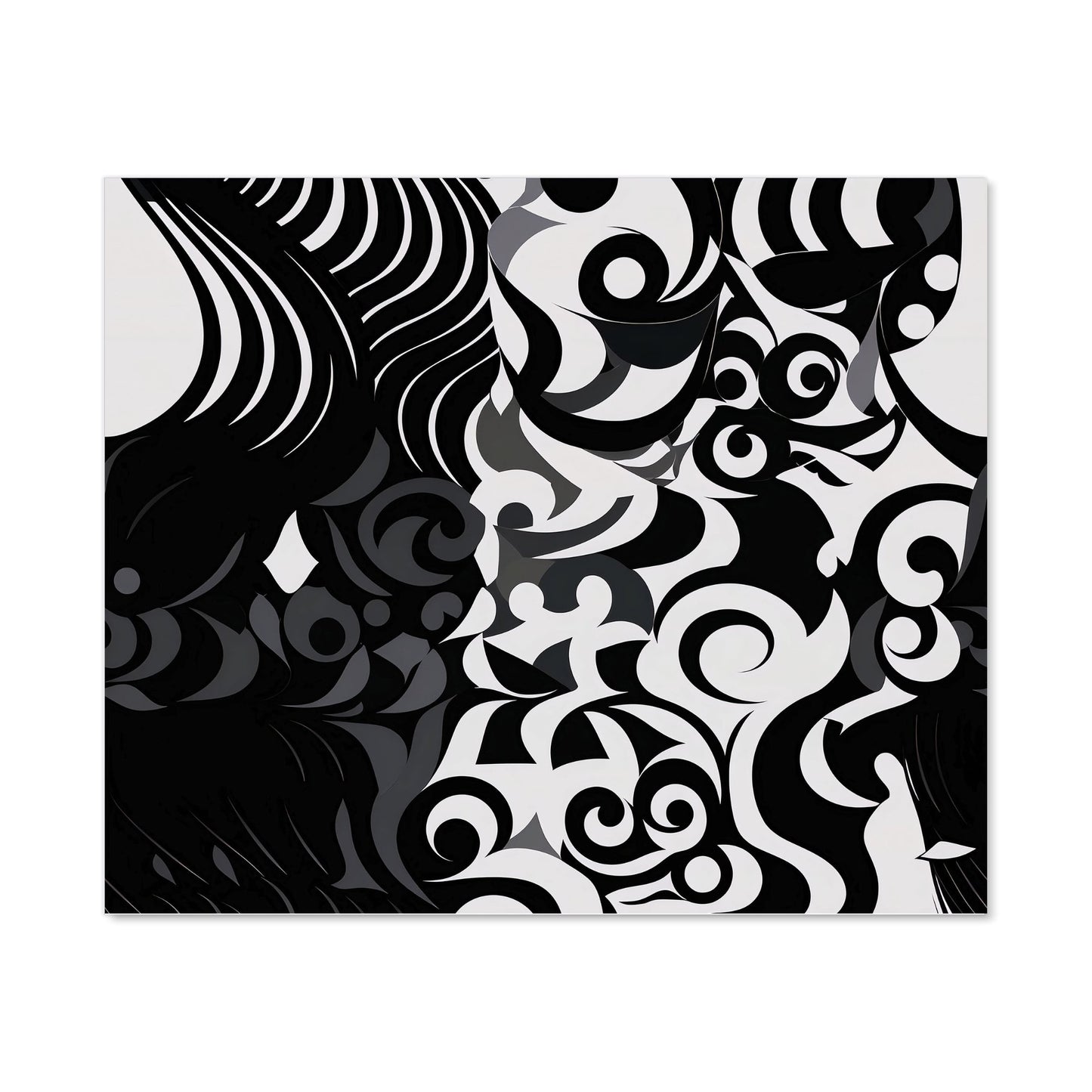 Black Grey Abstract Kitchen Splashback