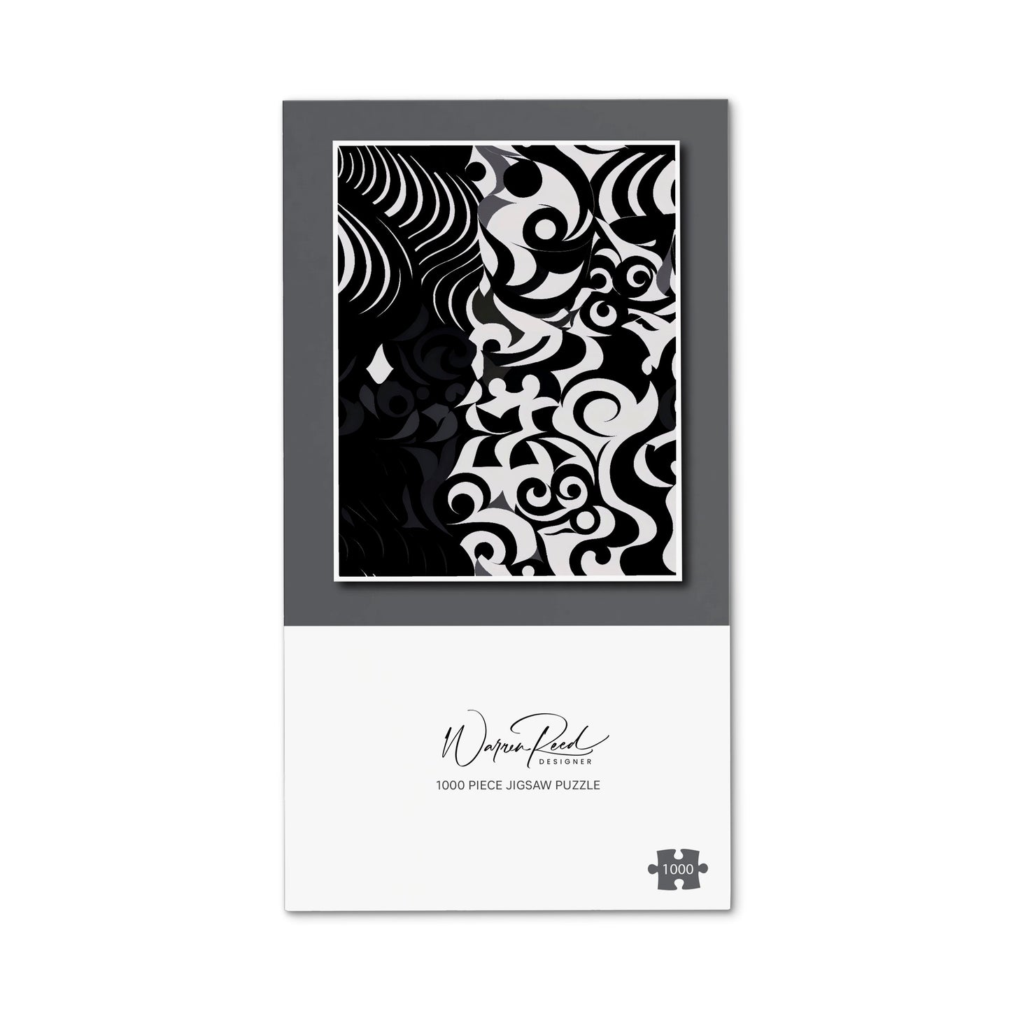Black Grey Abstract Jigsaw Puzzle
