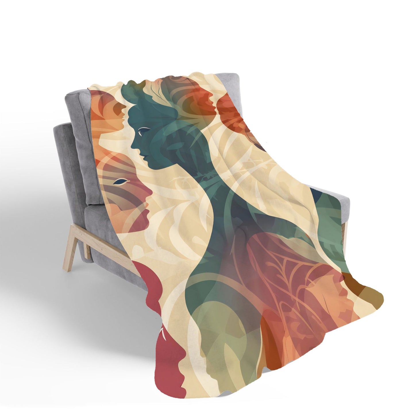 Coloured Silhouette Sherpa Blanket
