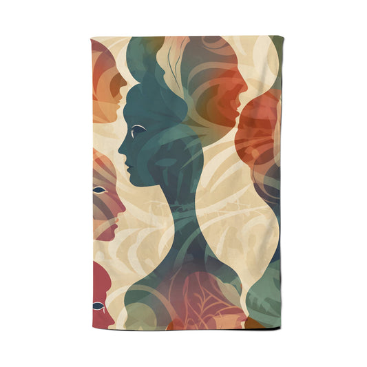 Coloured Silhouette Tea Towel