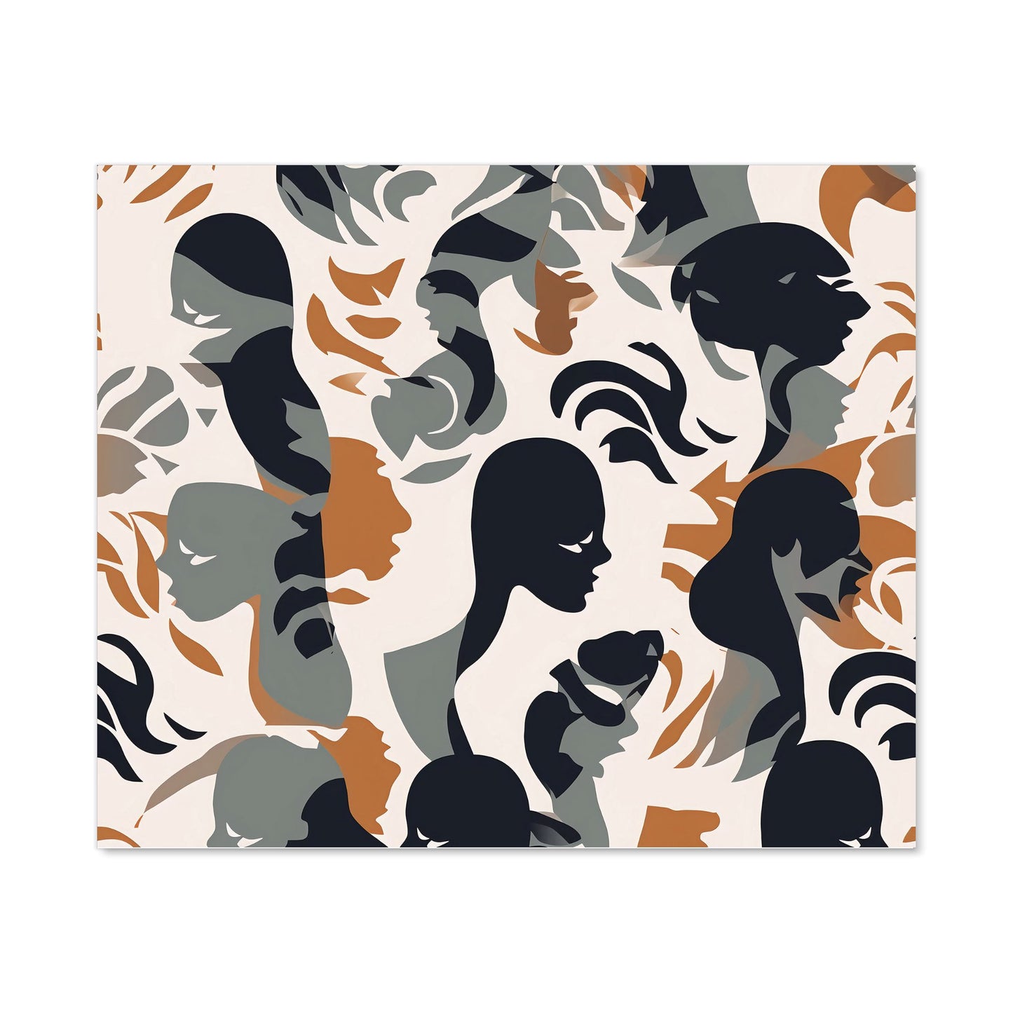 Abstract Grey Brown Silhouette Kitchen Splashback
