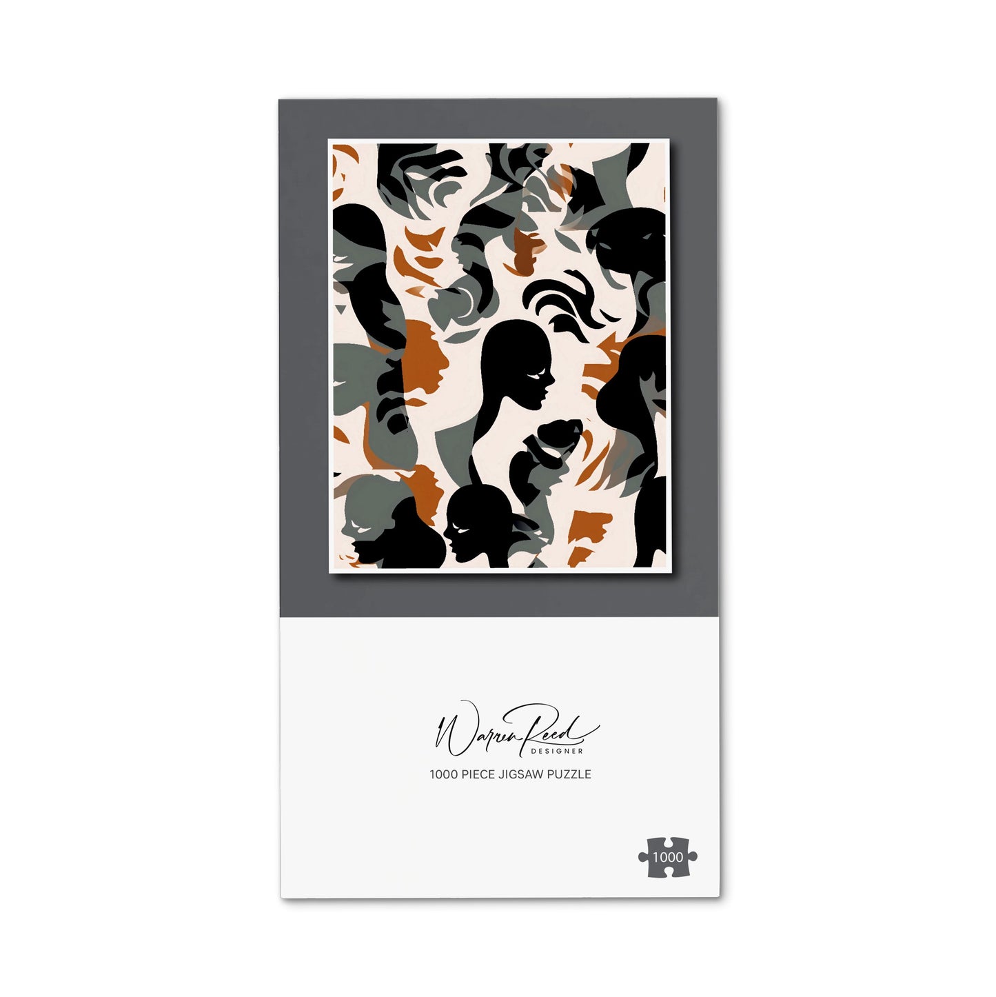Abstract Grey Brown Silhouette Jigsaw Puzzle