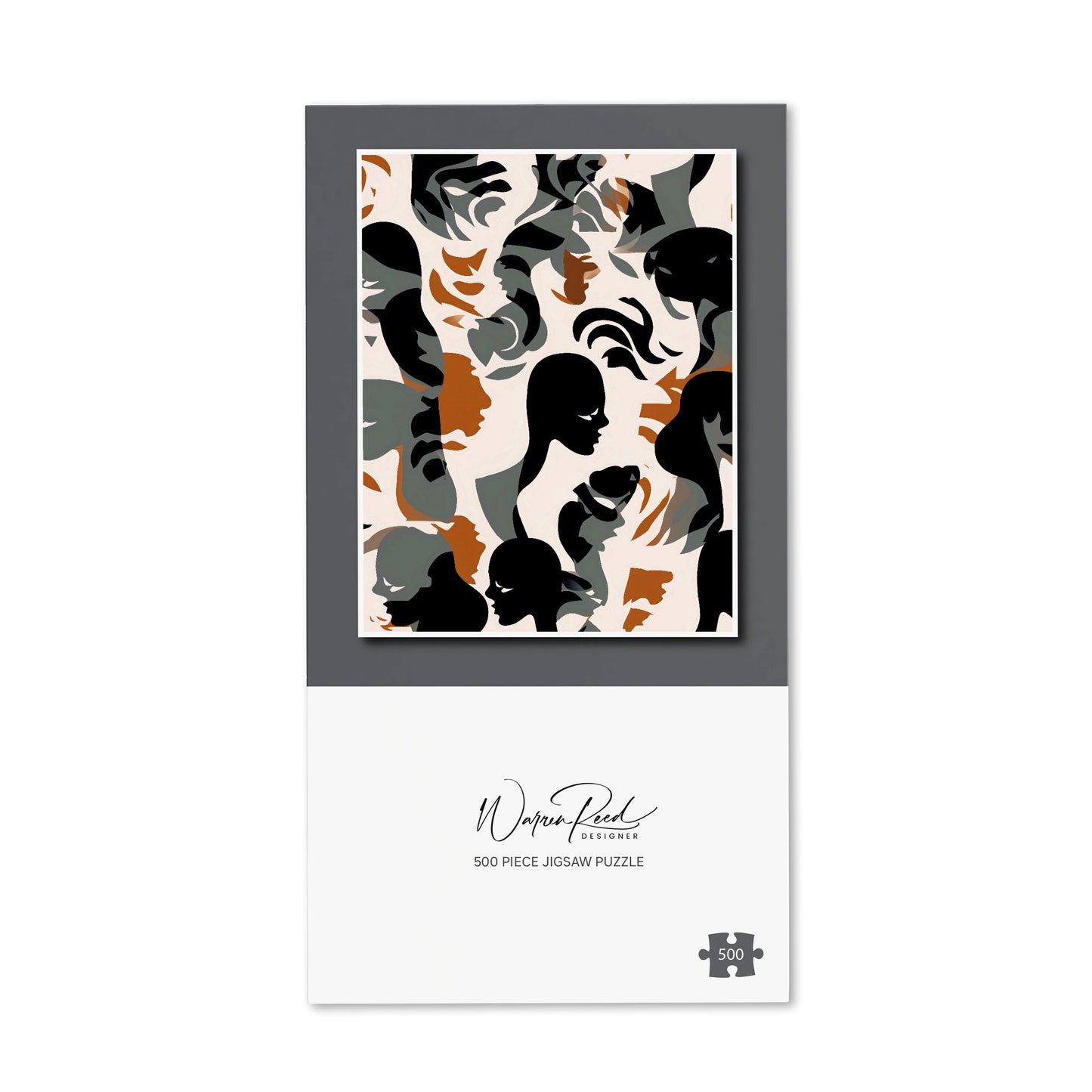 Abstract Grey Brown Silhouette Jigsaw Puzzle