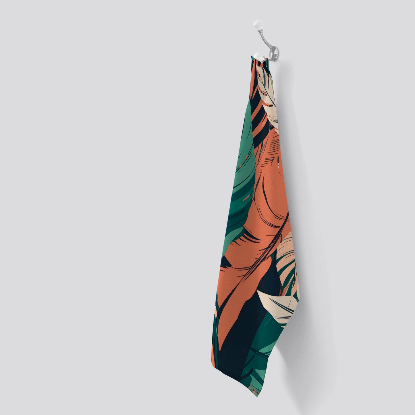 Autumn Tropical Leaves Tea Towel