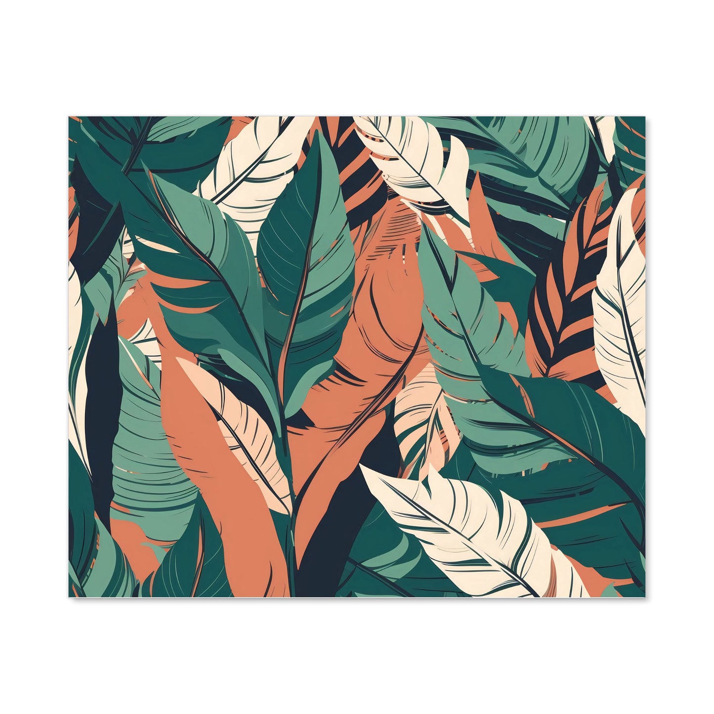 Autumn Tropical Leaves Kitchen Splashback