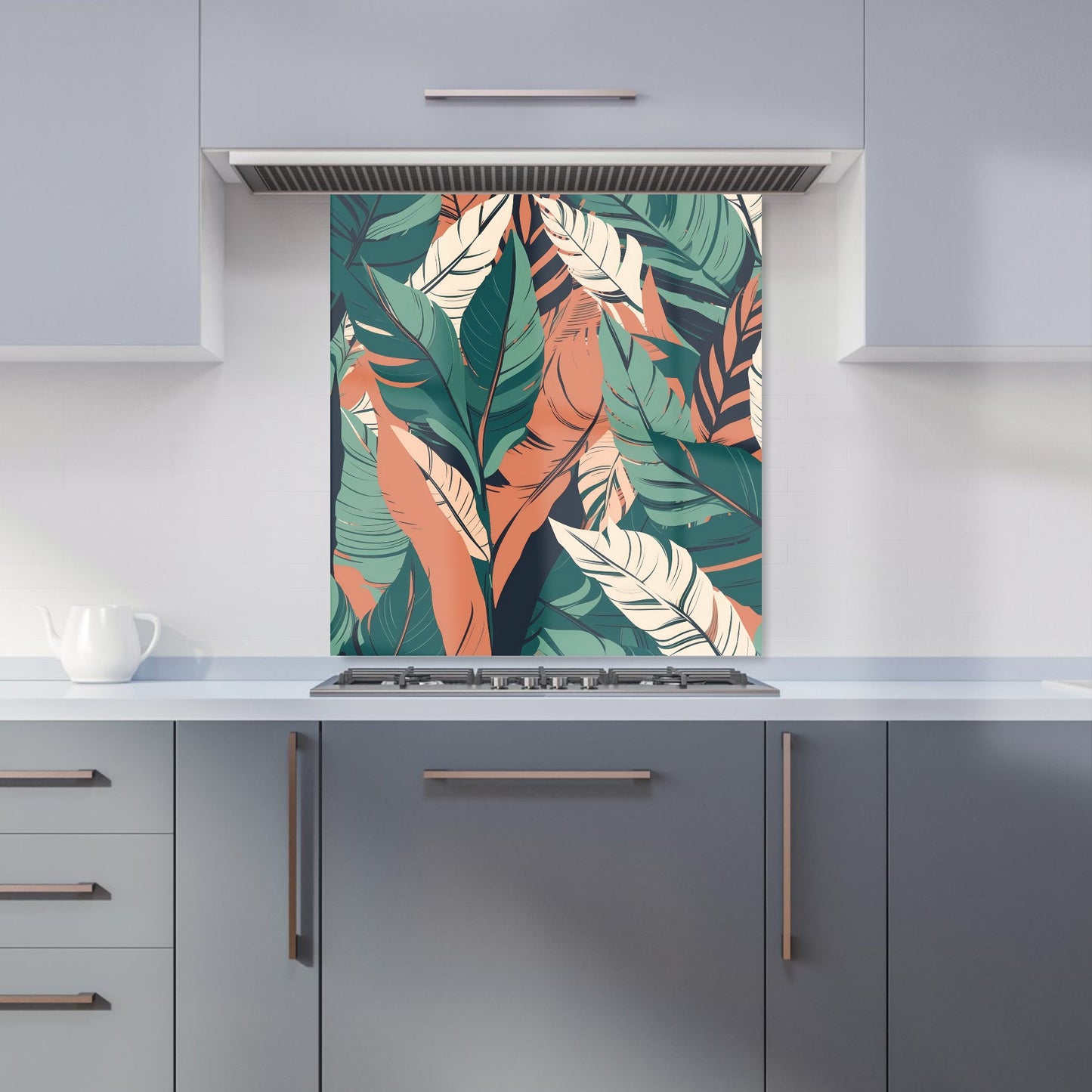 Autumn Tropical Leaves Kitchen Splashback