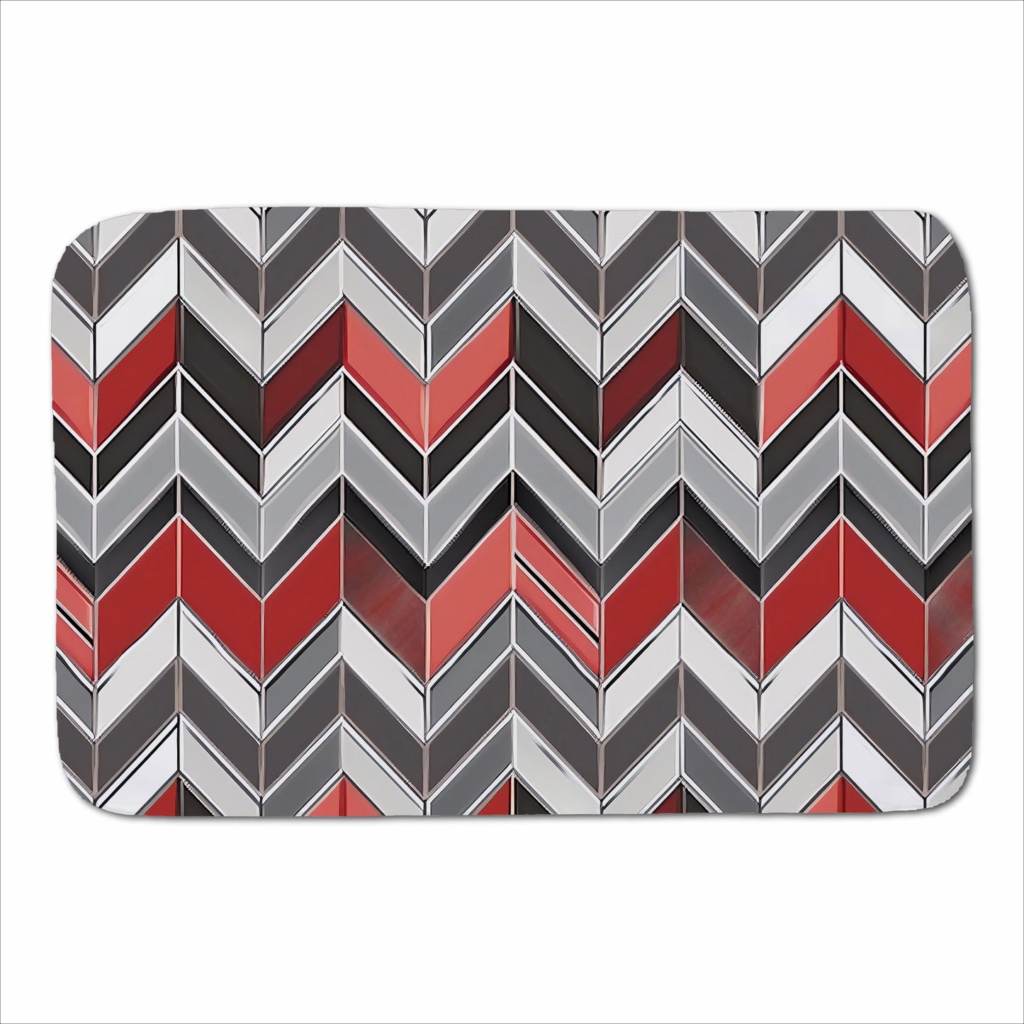 Red Grey Geometric Pattern Sherpa Blanket