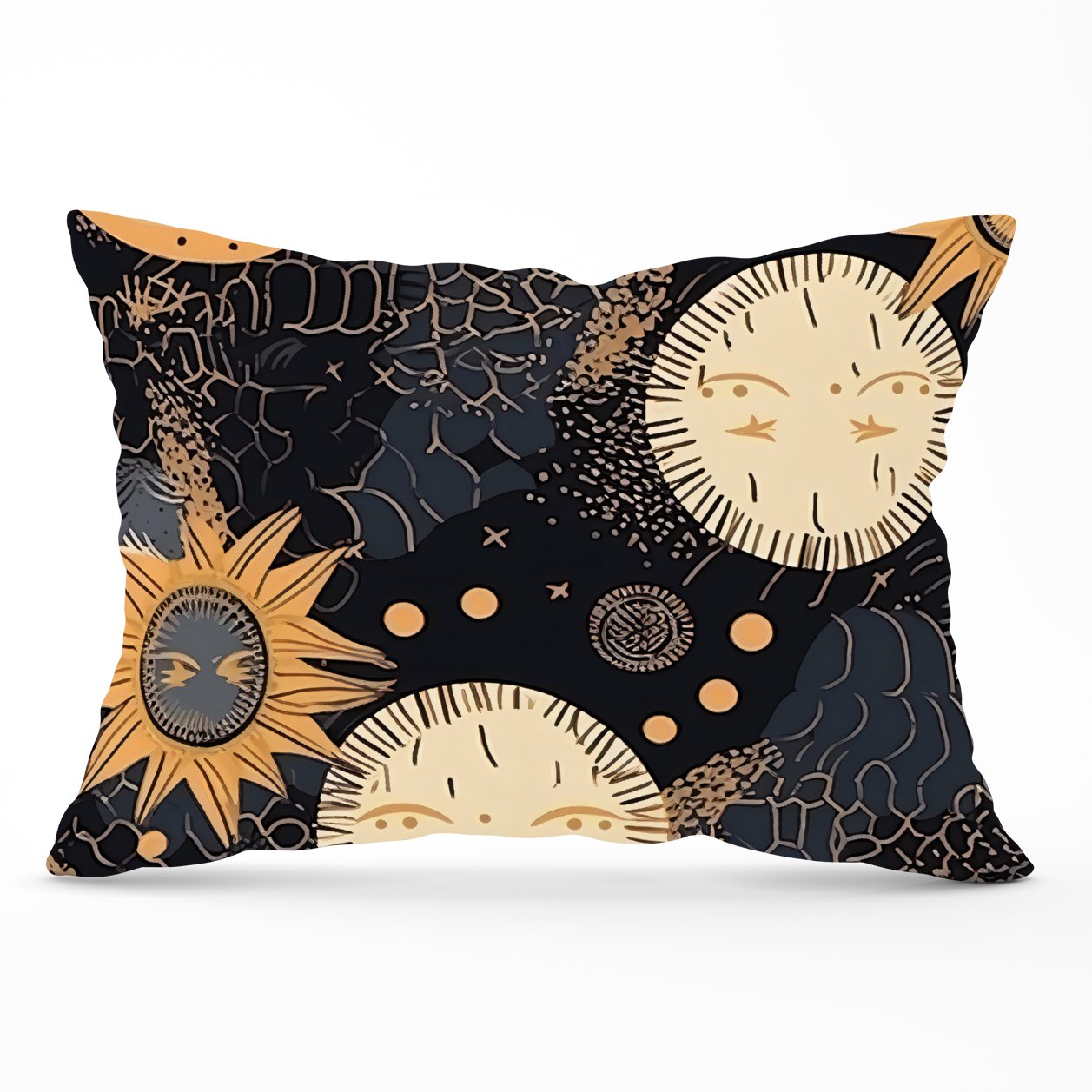 Gold Sun and Moon Cushions