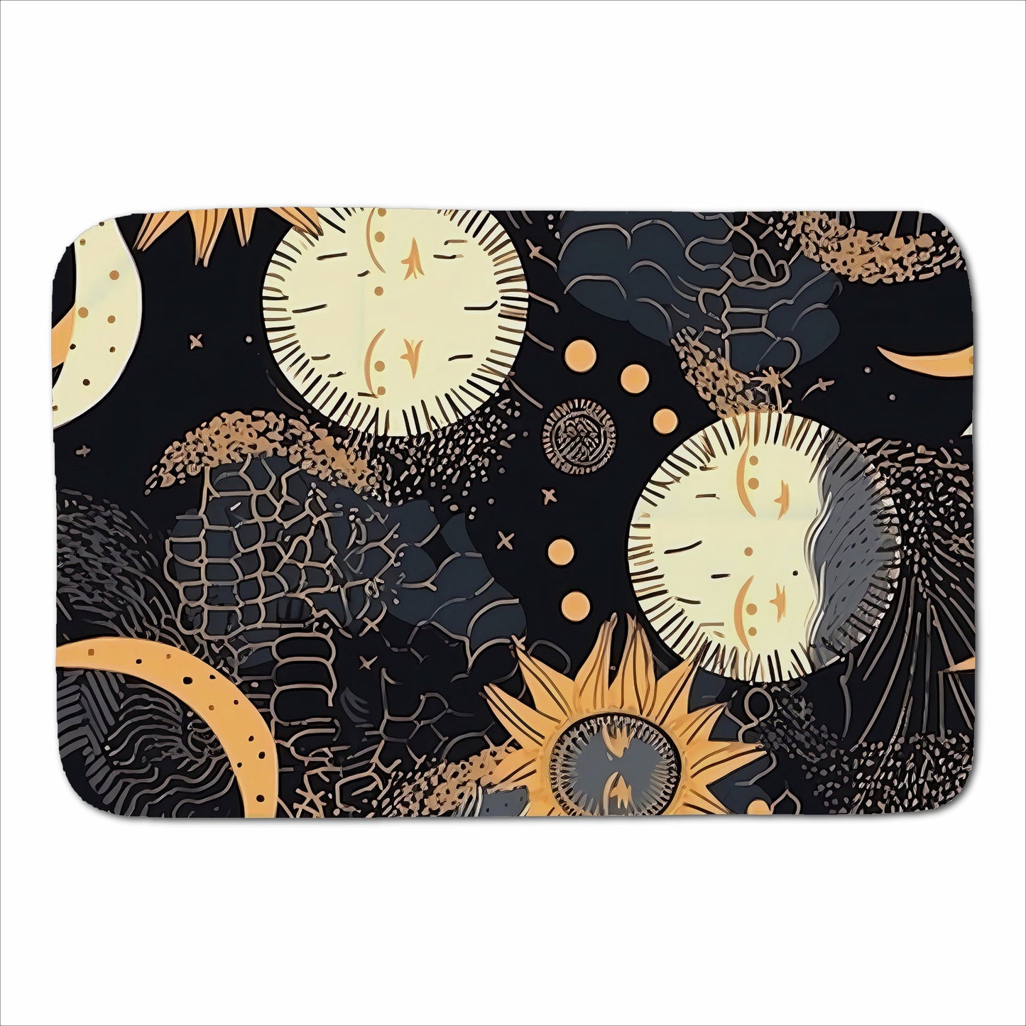 Gold Sun and Moon Sherpa Blanket