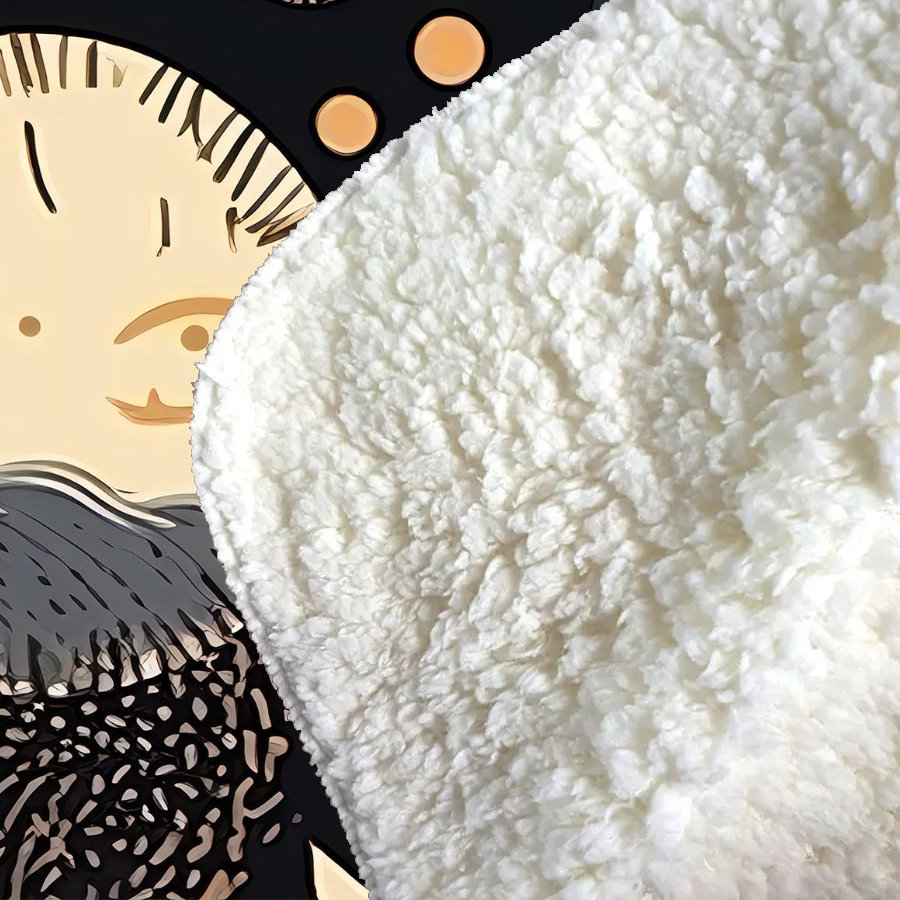 Gold Sun and Moon Sherpa Blanket