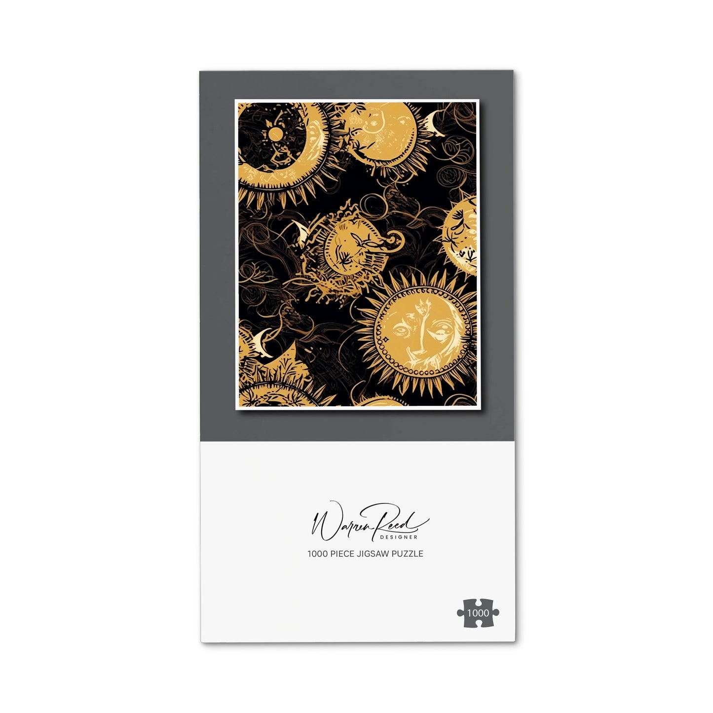 Moon and Sun Gold Blue Jigsaw Puzzle