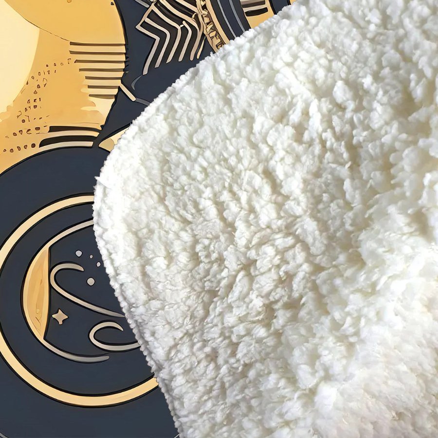 Blue Gold Moon and Sun Sherpa Blanket