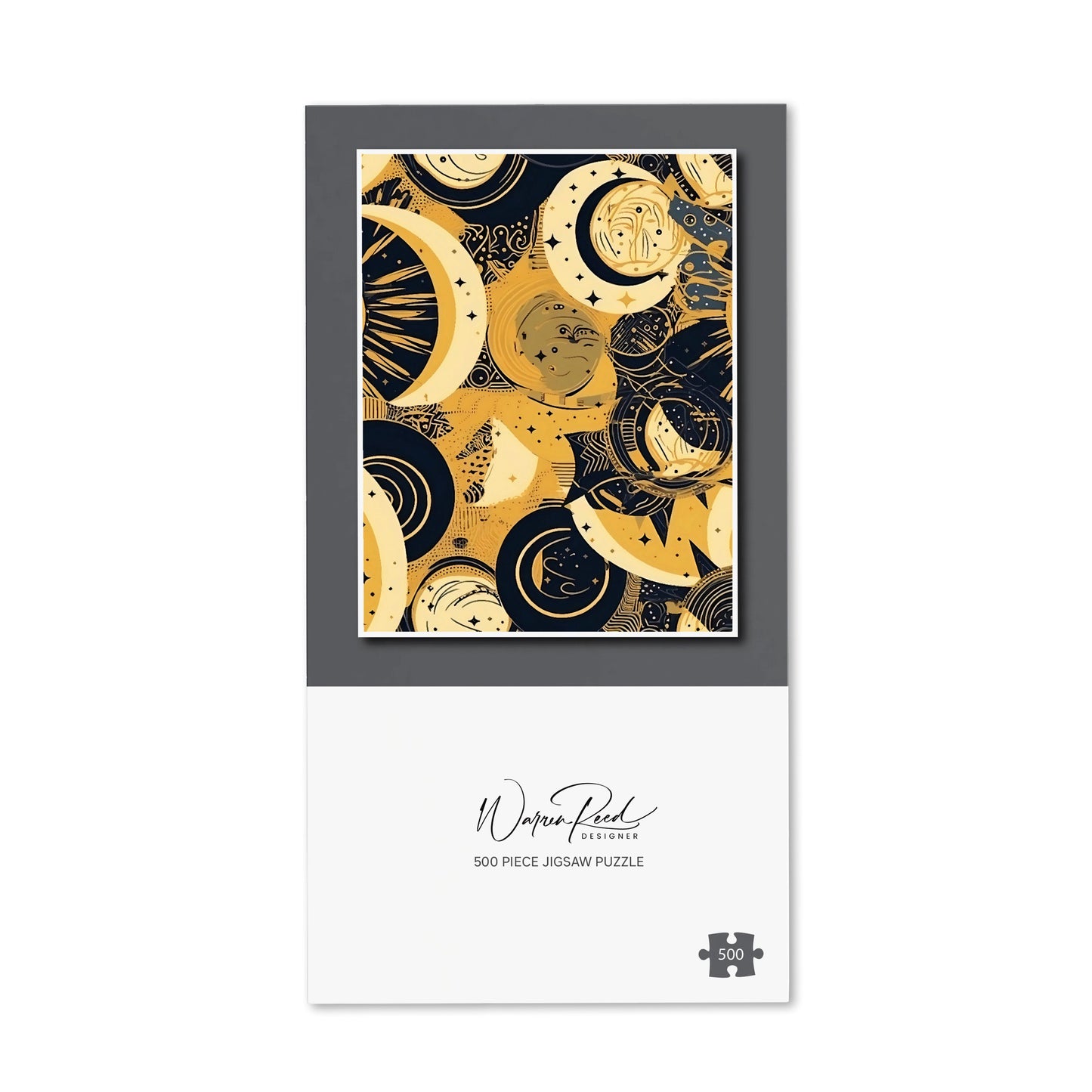 Blue Gold Moon and Sun Jigsaw Puzzle
