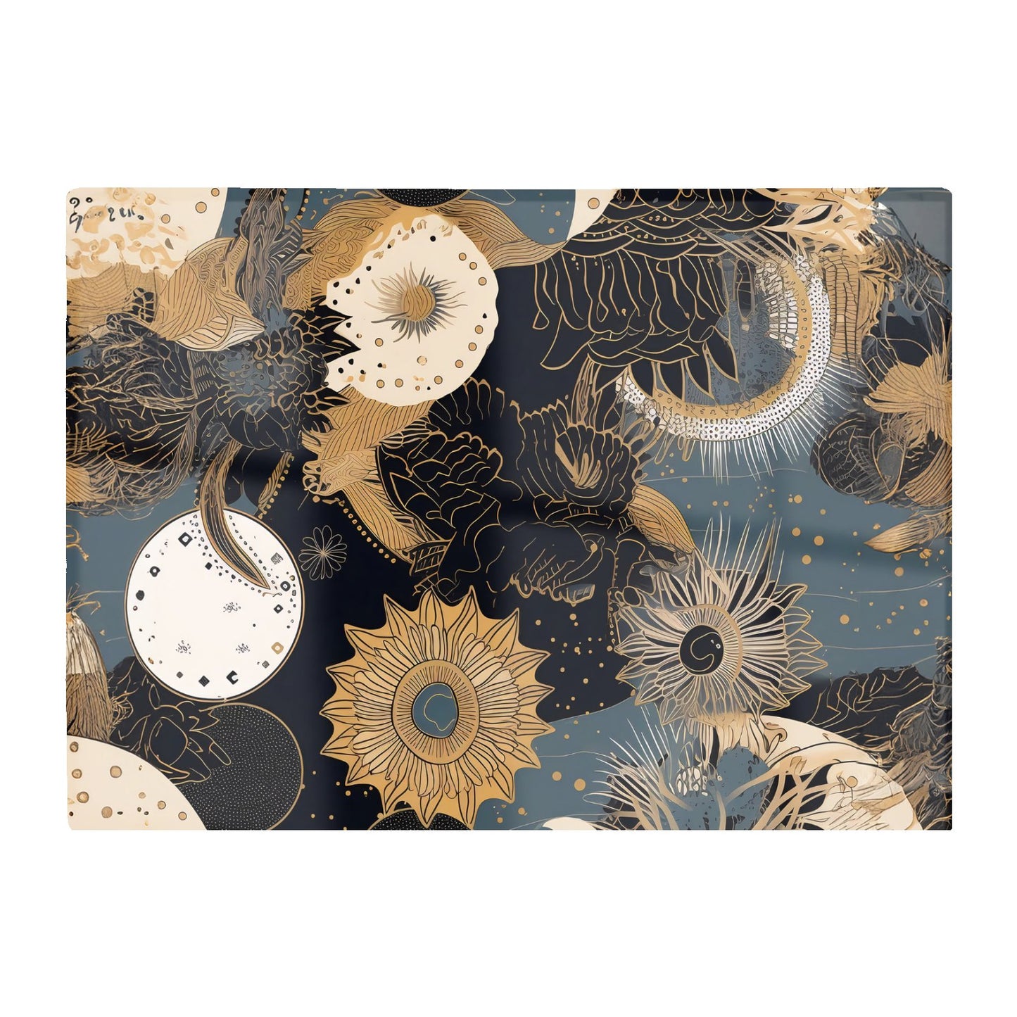 Abstract Blue Gold Moon Sun Glass Chopping Board