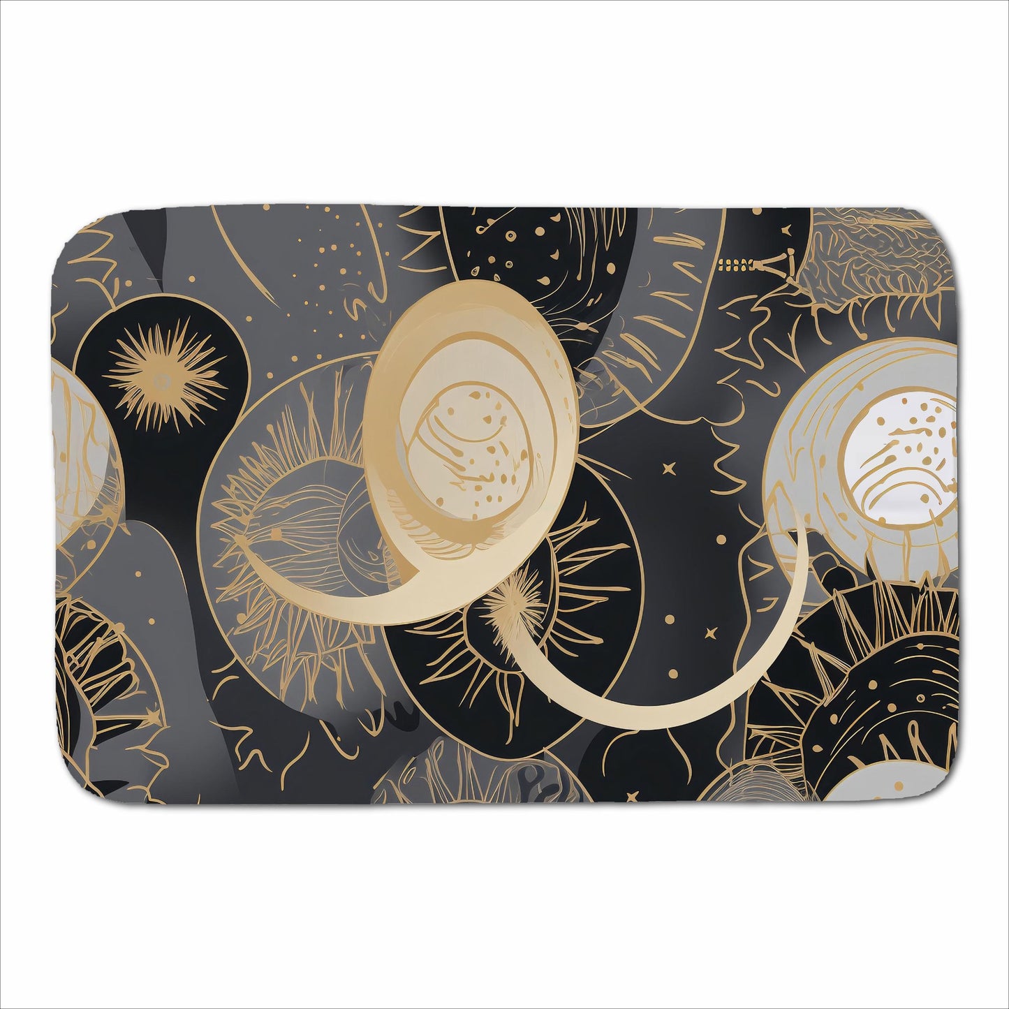 Abstract Silver Gold Sun and Moon Sherpa Blanket