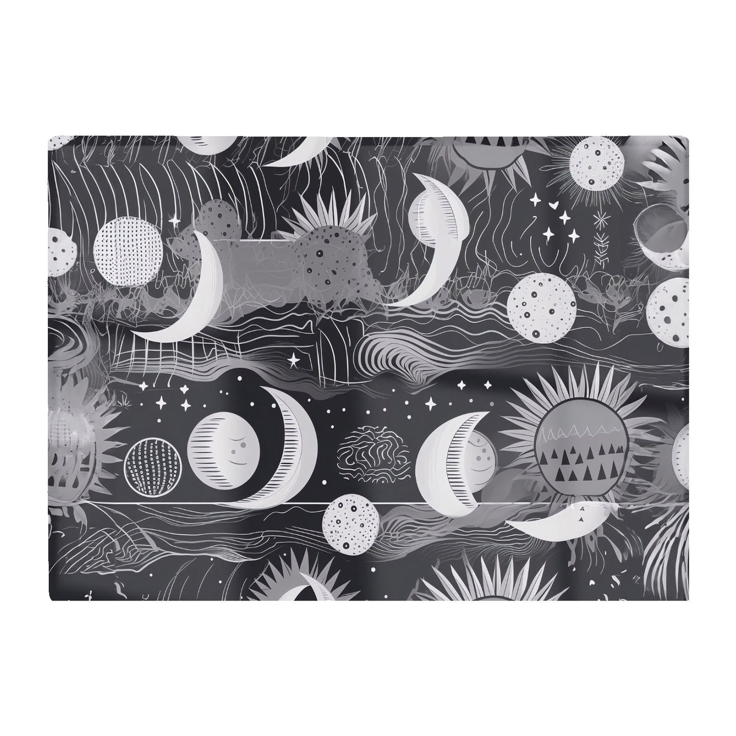 Abstract Black White Moon And Sun Glass Chopping Board