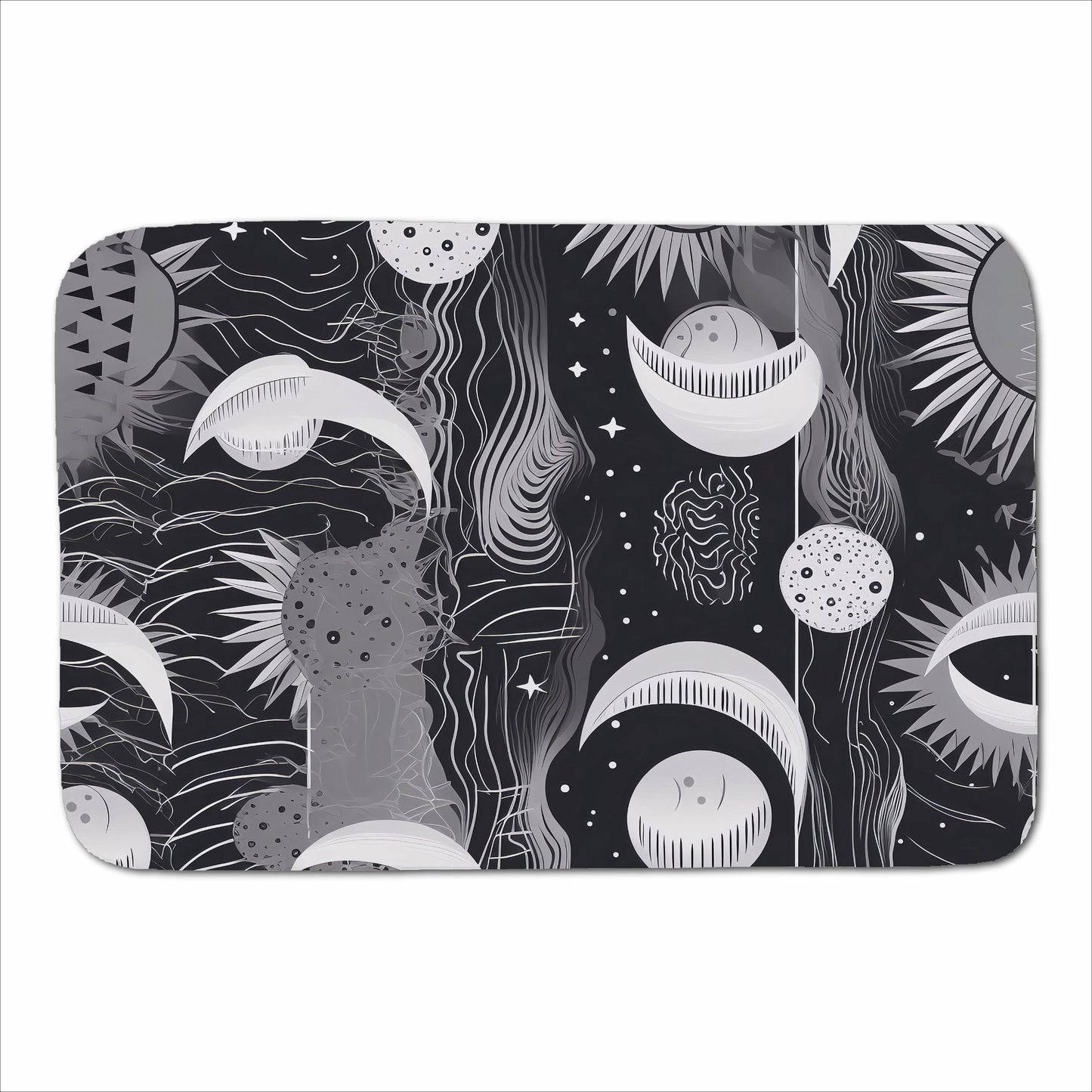 Abstract Black White Moon and Sun Sherpa Blanket