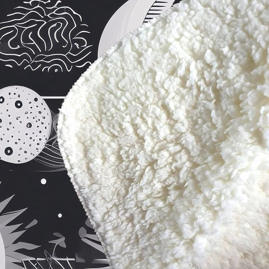 Abstract Black White Moon and Sun Sherpa Blanket
