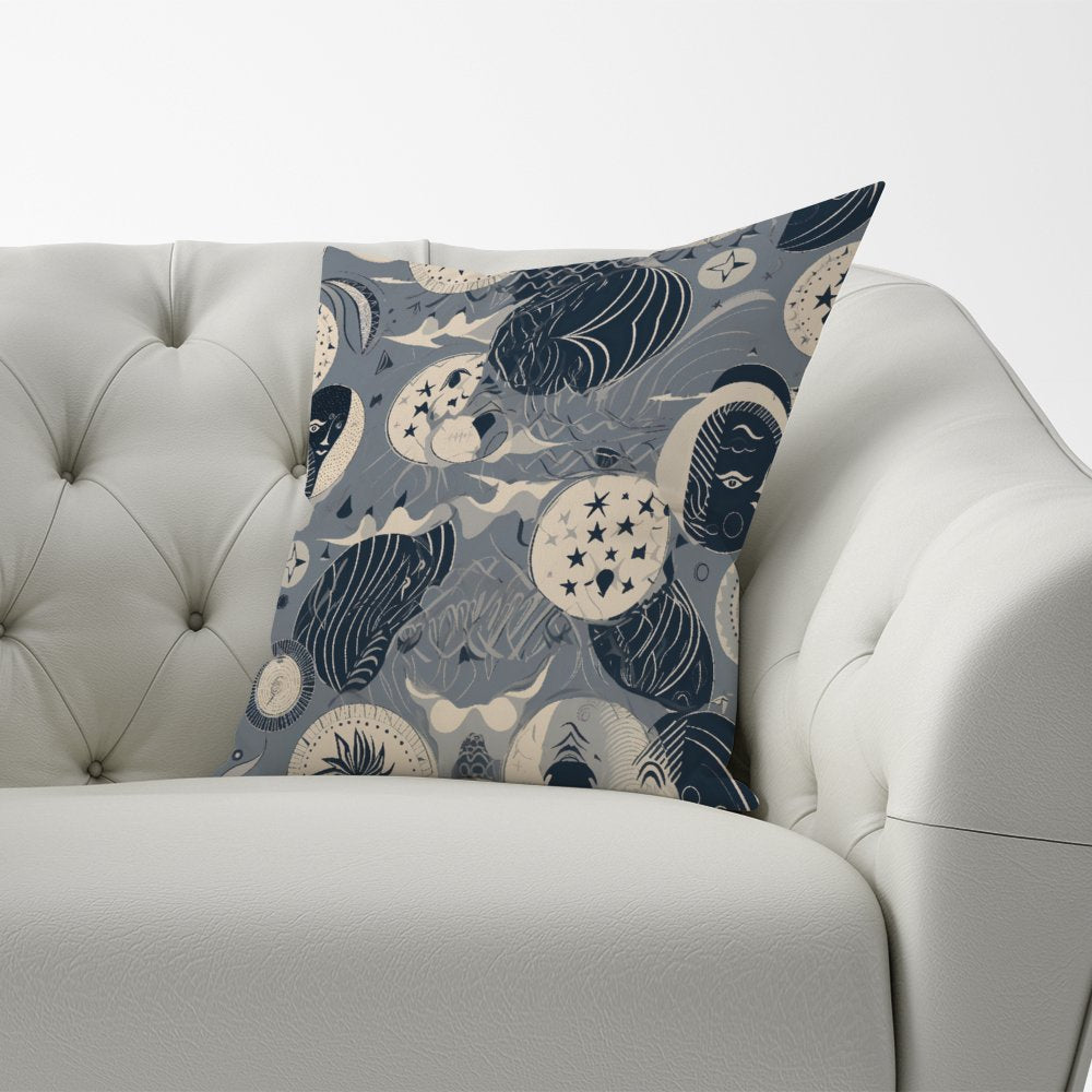 Abstract Moon and Stars Cushions