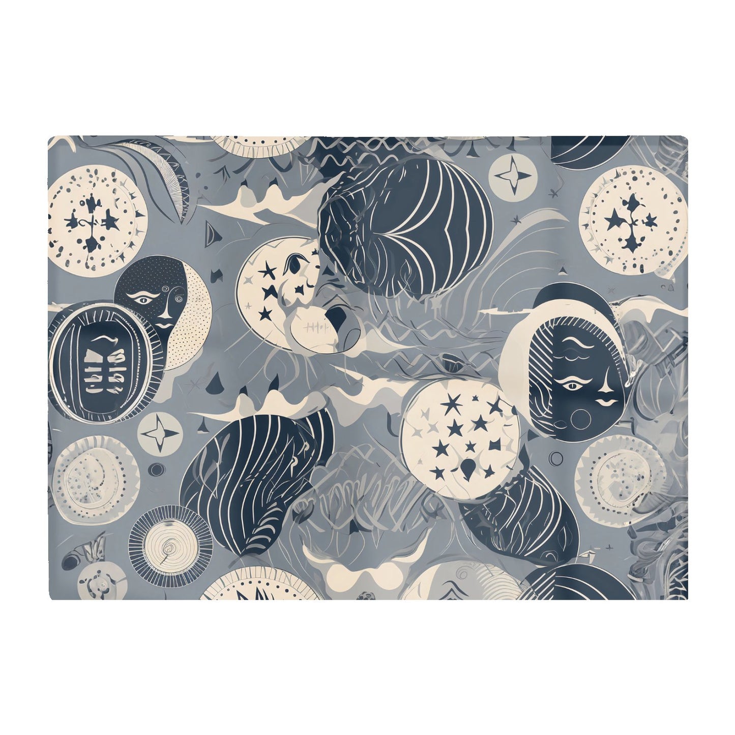 Abstract Moon And Stars Glass Chopping Board