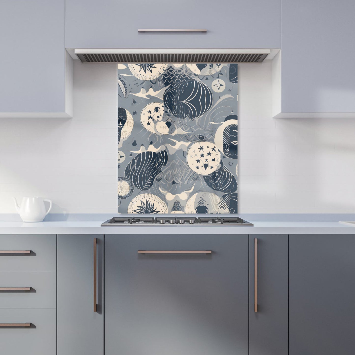 Abstract Moon and Stars Kitchen Splashback