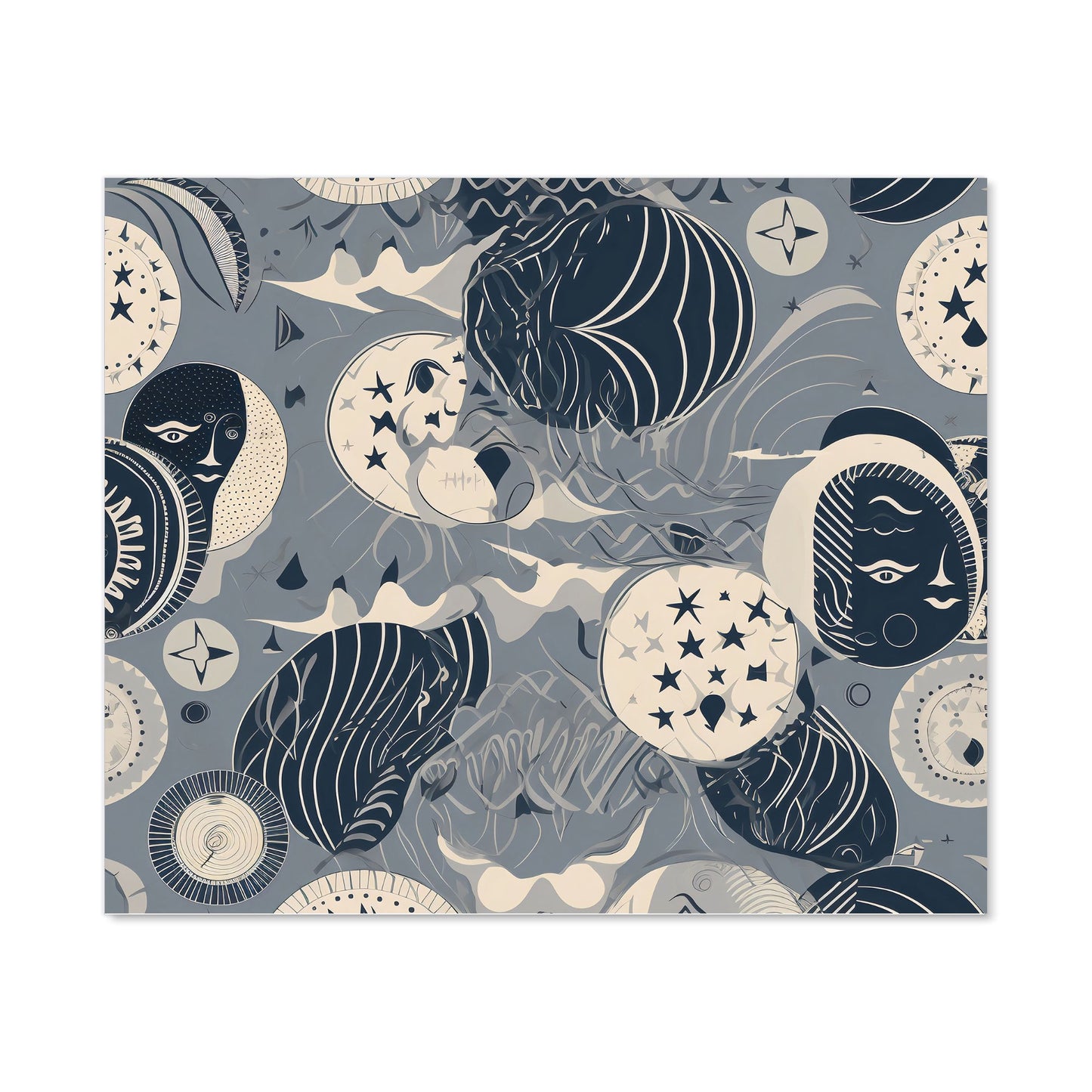 Abstract Moon and Stars Kitchen Splashback