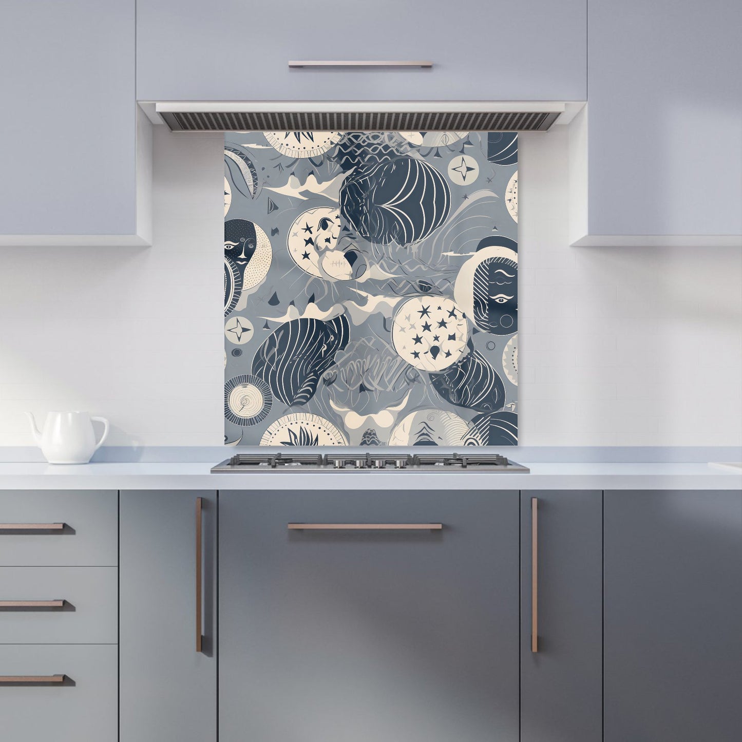 Abstract Moon and Stars Kitchen Splashback