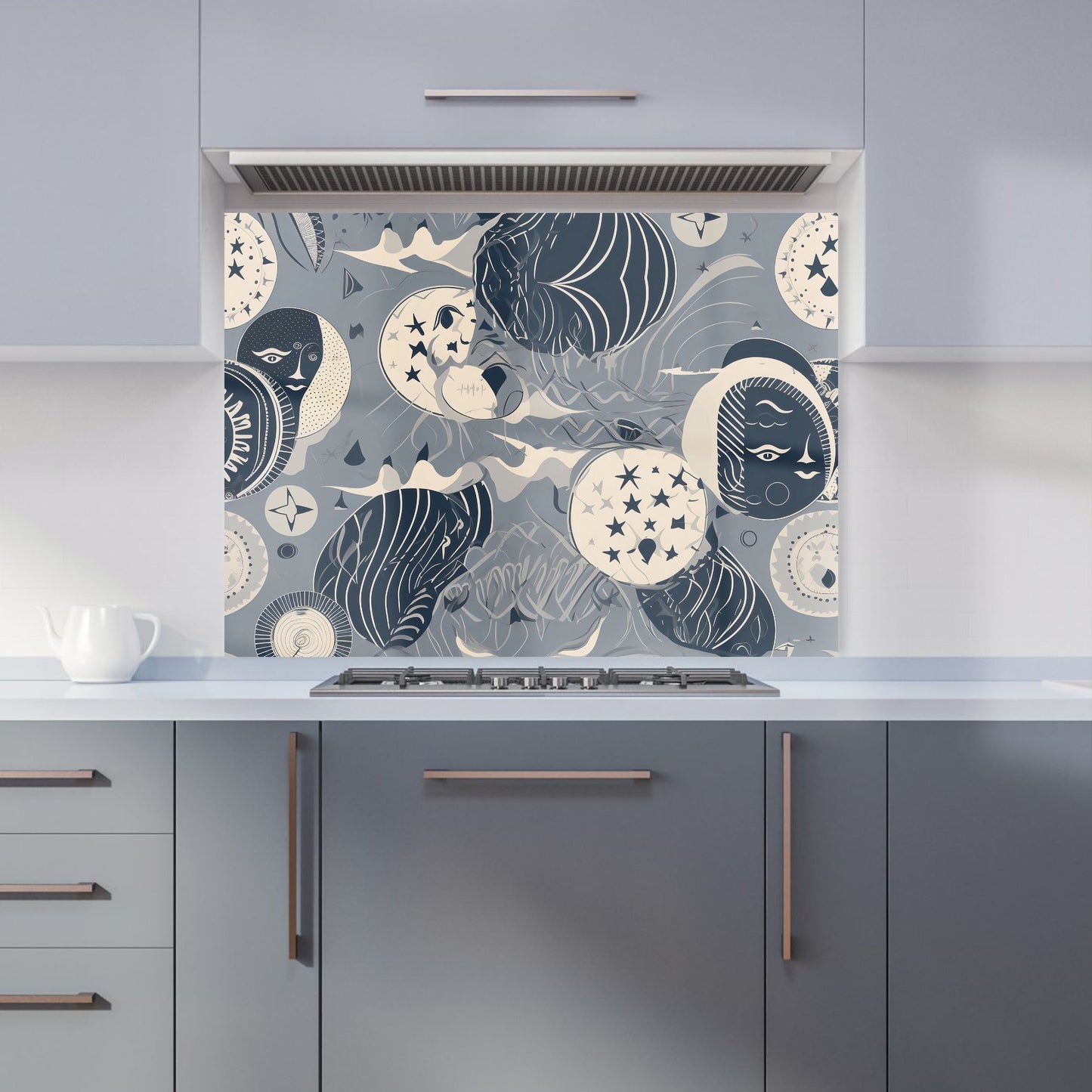 Abstract Moon and Stars Kitchen Splashback