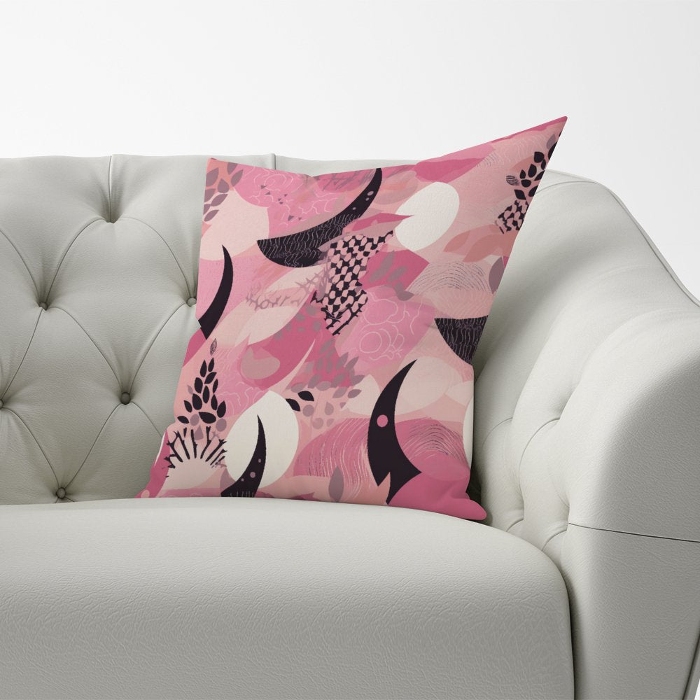 Abstract Pink Moon Pattern Cushions