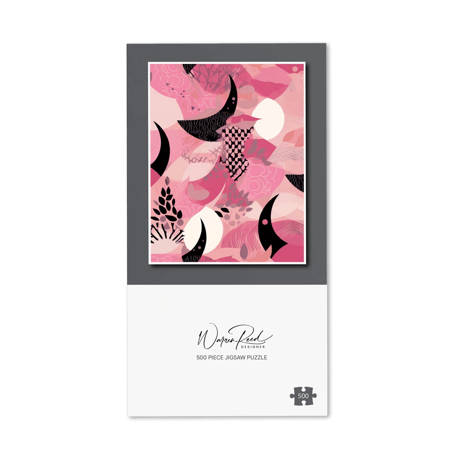 Abstract Pink Moon Pattern Jigsaw Puzzle