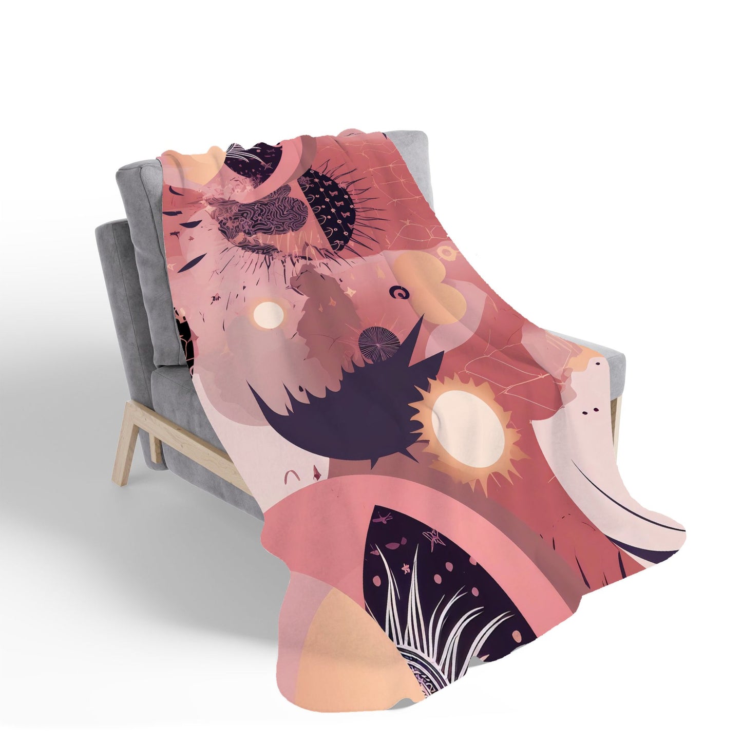 Abstract Red Pink Pattern Sherpa Blanket