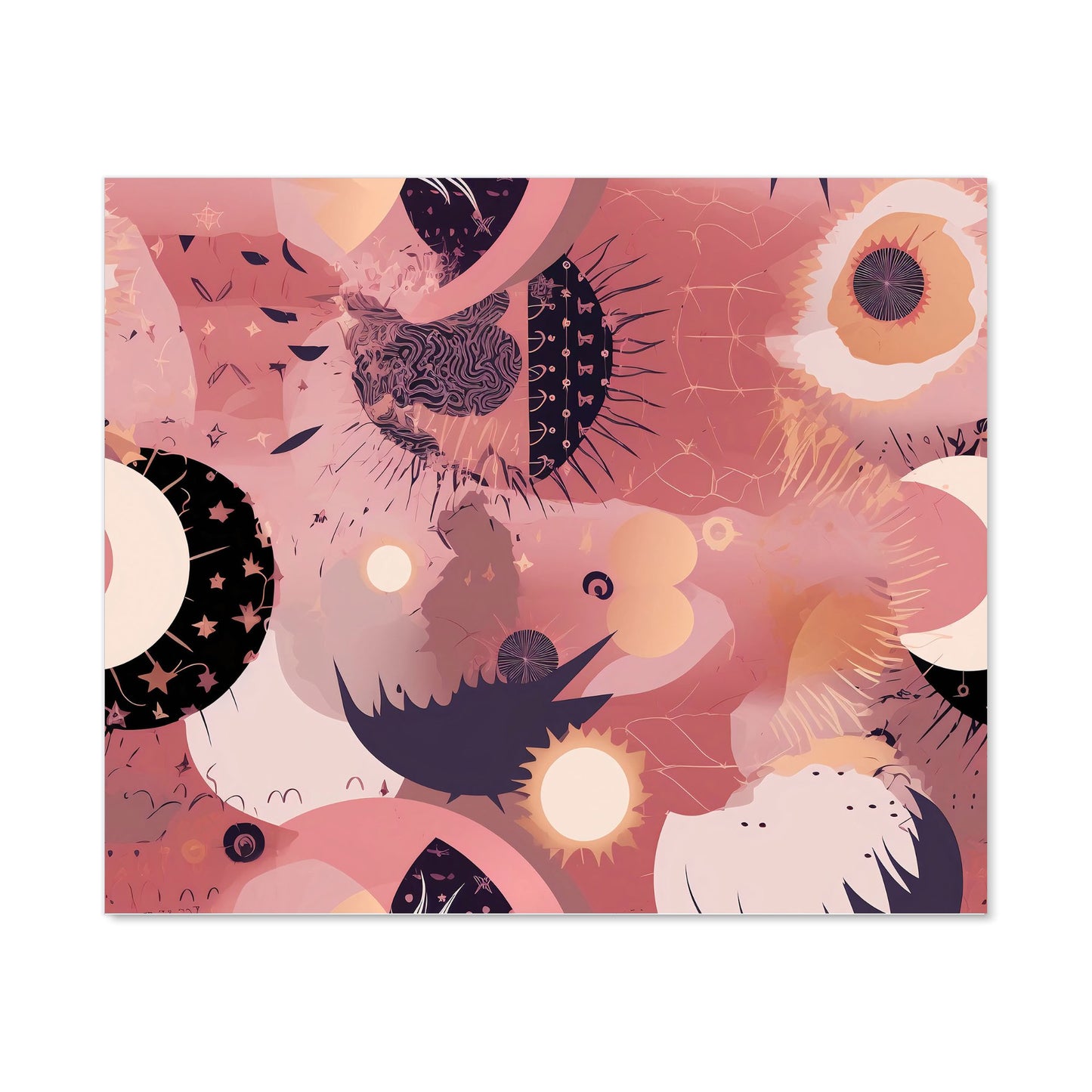 Abstract Red Pink Pattern Kitchen Splashback