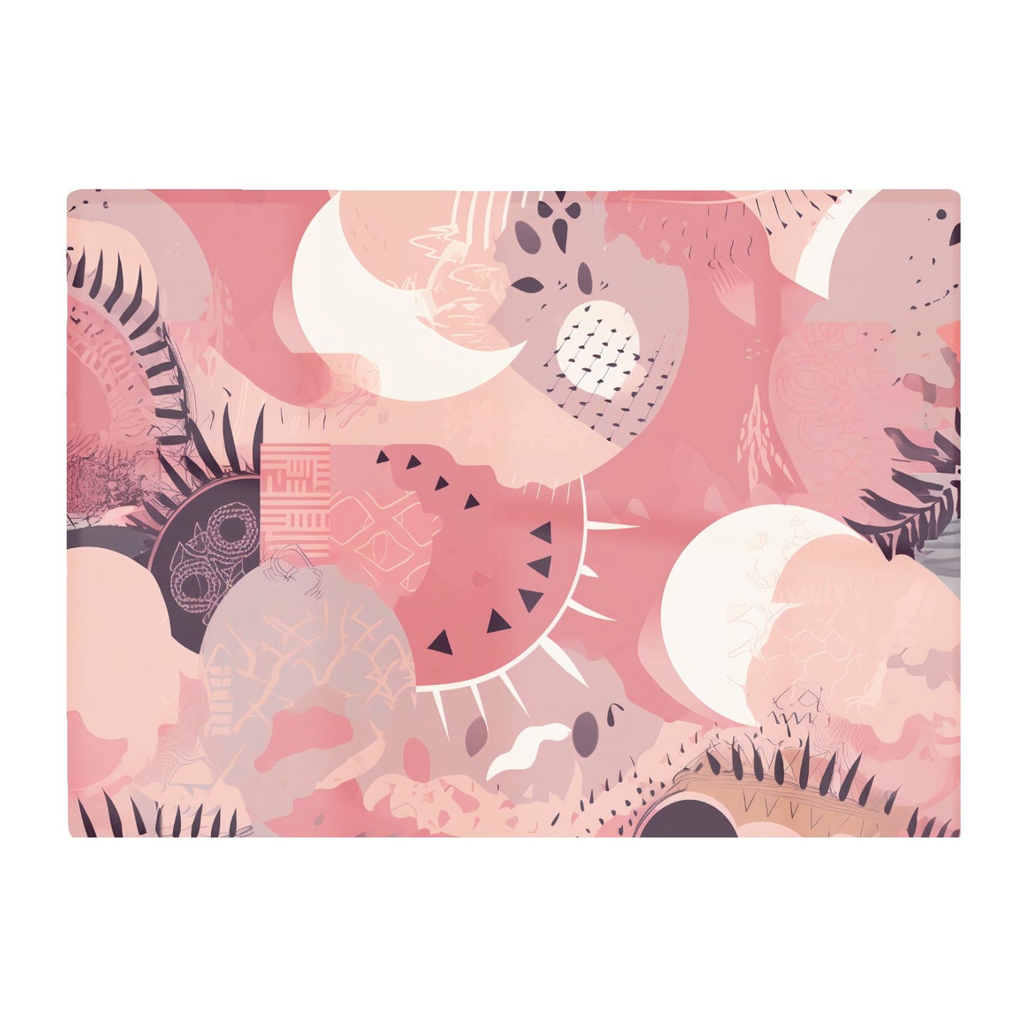 Abstract Pink White Glass Chopping Board