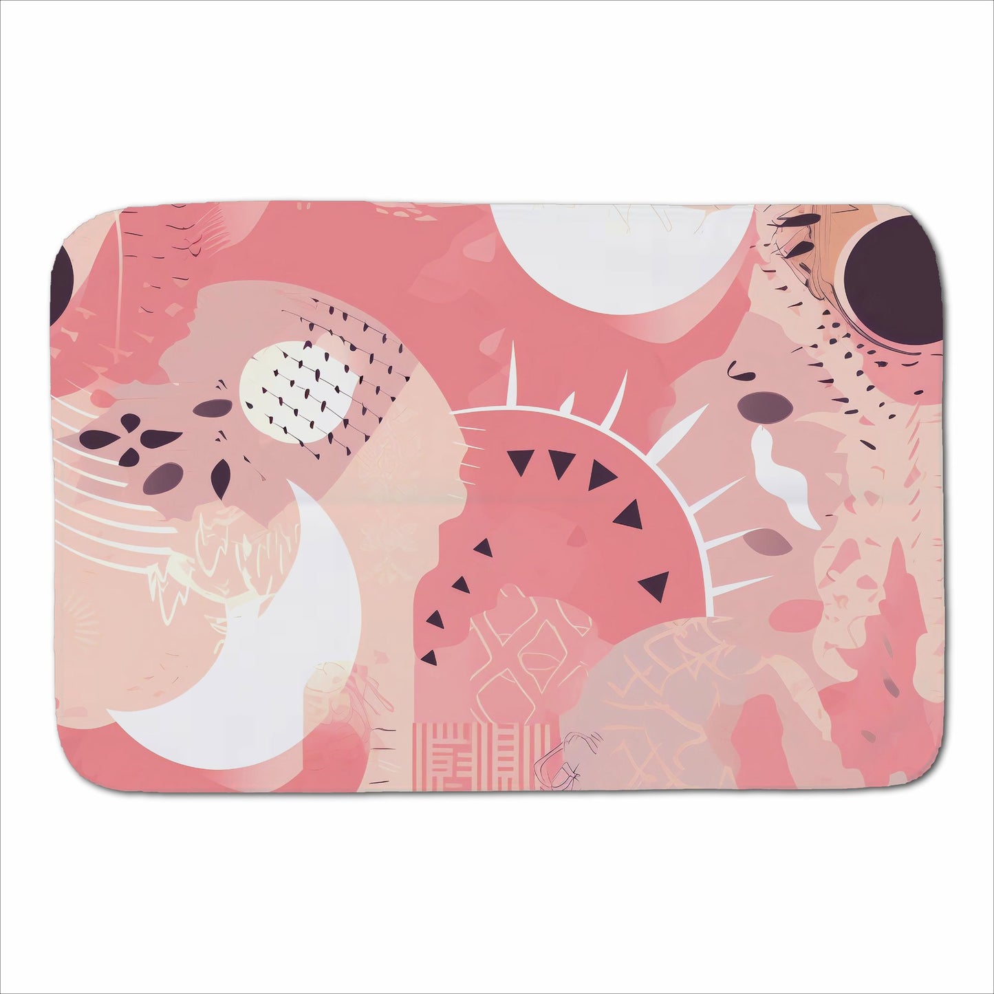 Abstract Pink White Sherpa Blanket