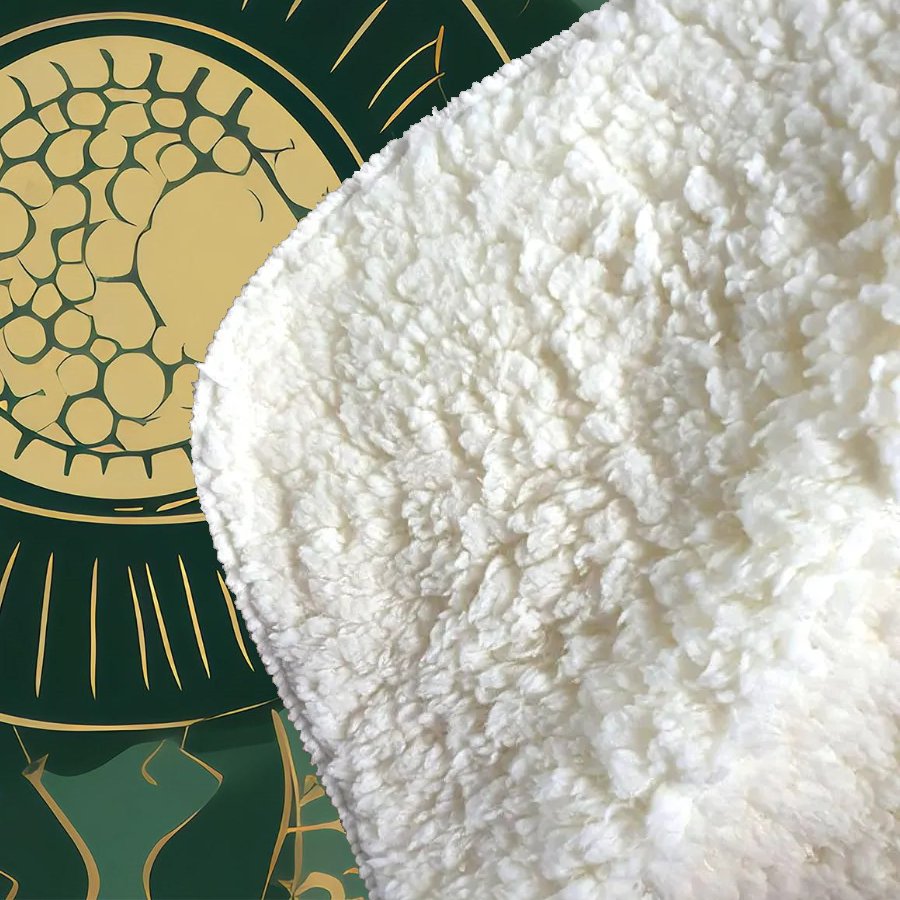 Abstract Green Gold Moon Pattern Sherpa Blanket