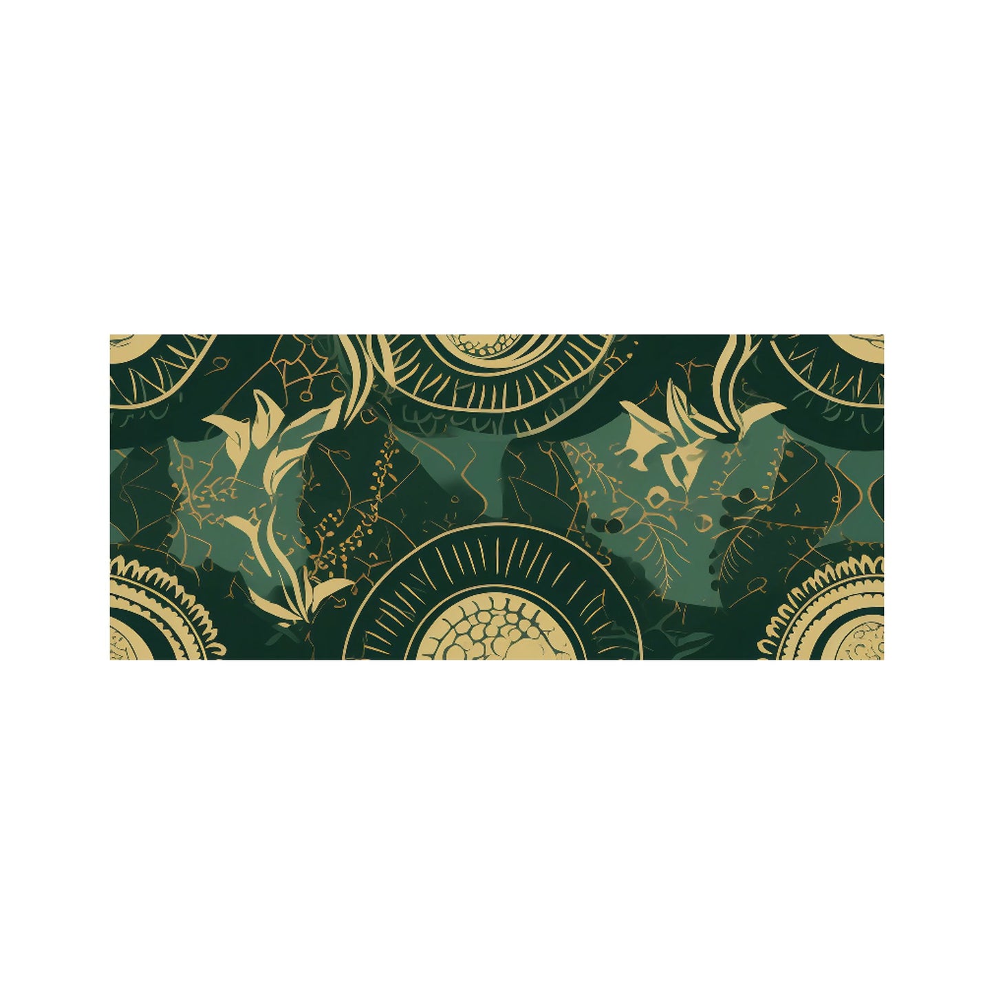 Abstract Green Gold Moon Pattern Glass Bathroom Splashback