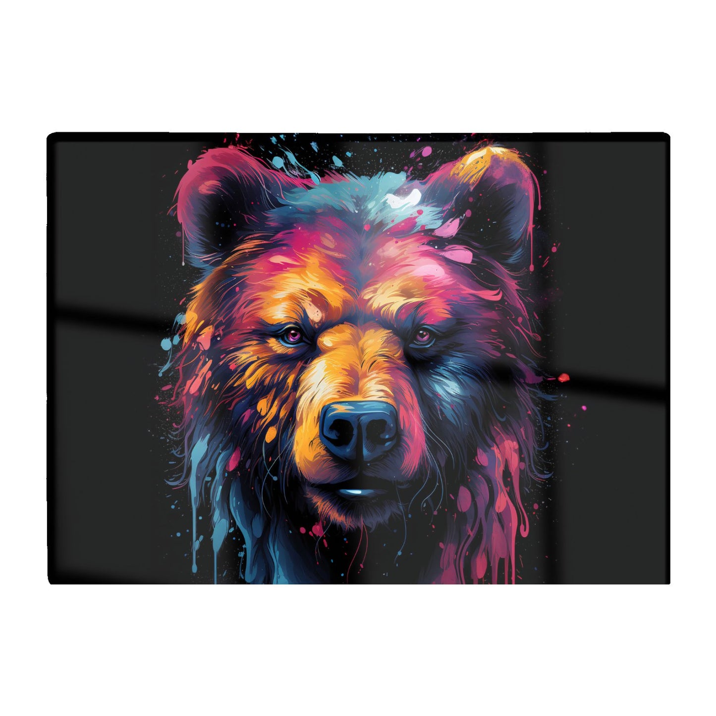 Splashart Bear Face Glass Chopping Board