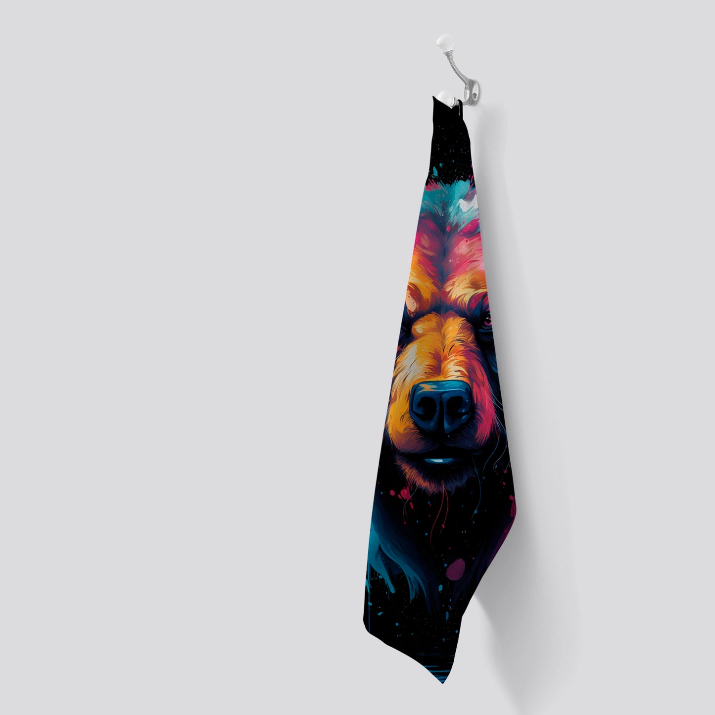 Splashart Bear Face Tea Towel