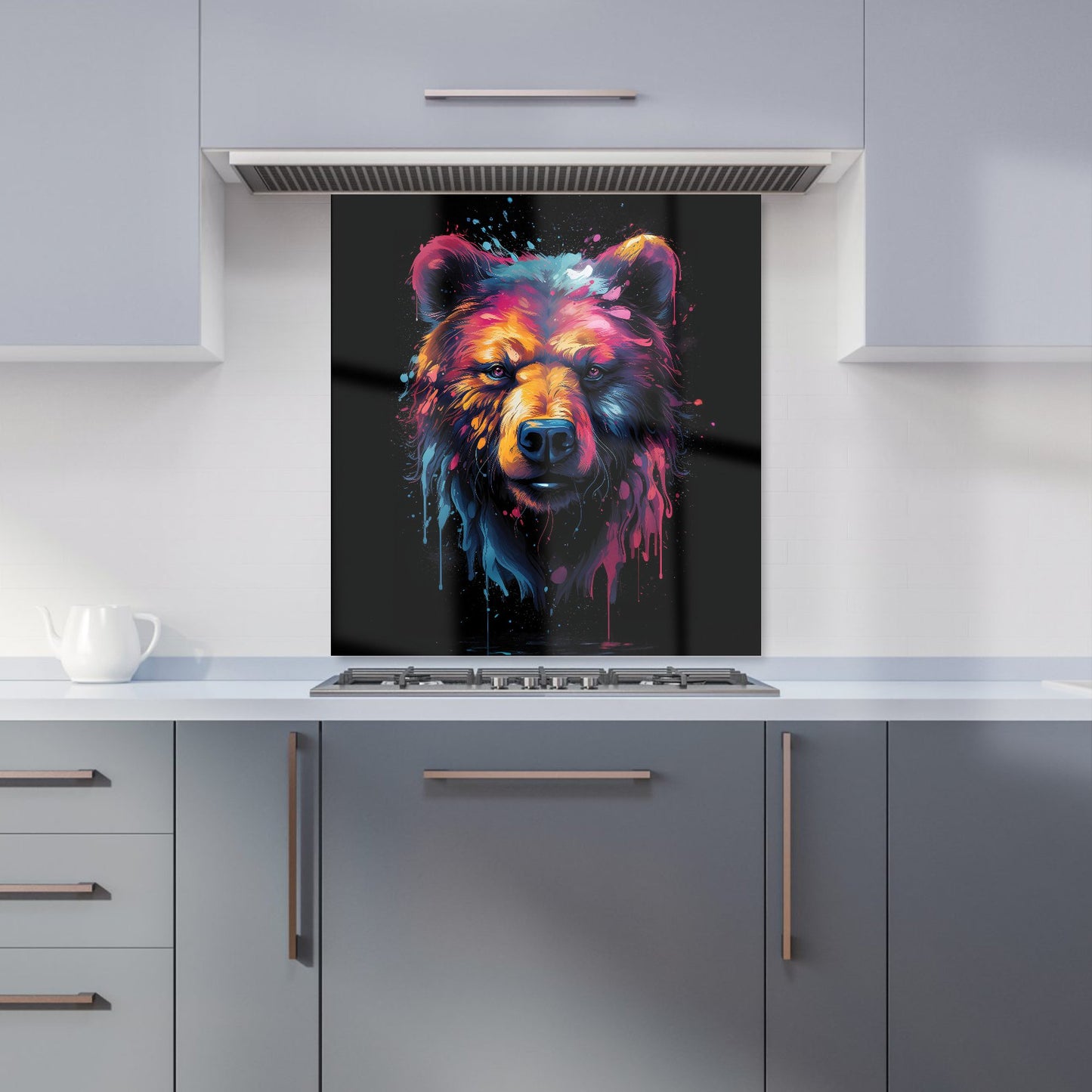 Splashart Bear Face Kitchen Splashback