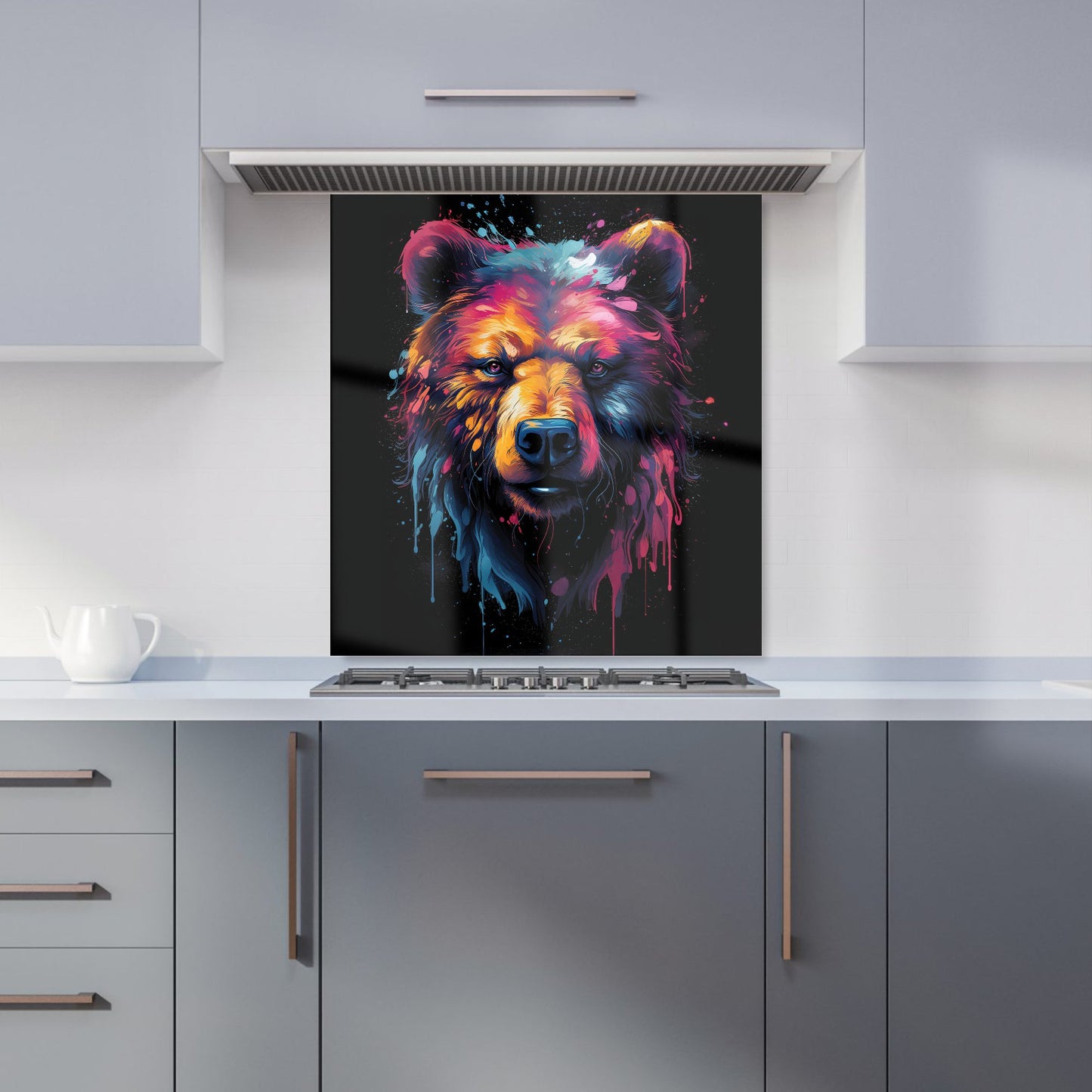 Splashart Bear Face Kitchen Splashback