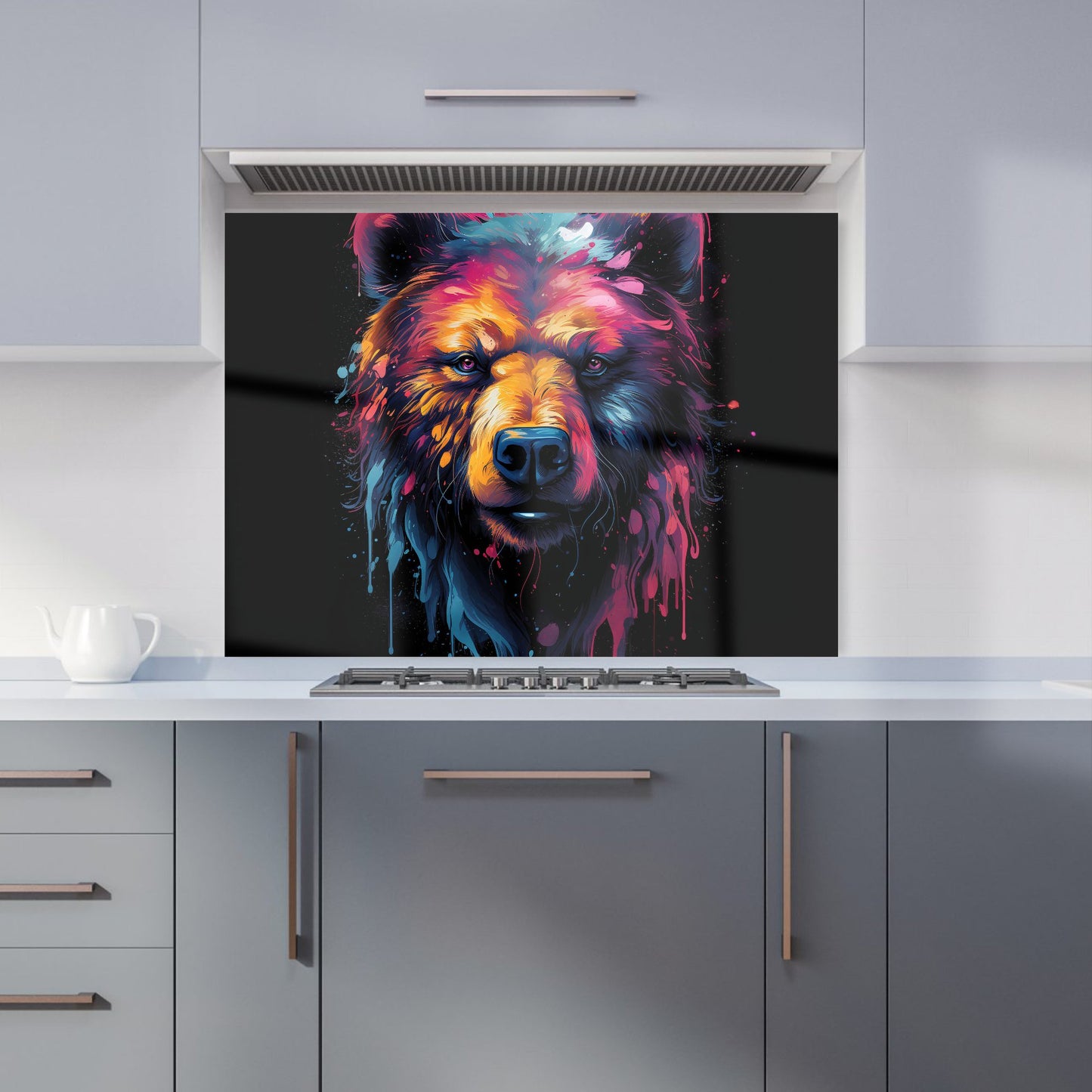 Splashart Bear Face Kitchen Splashback