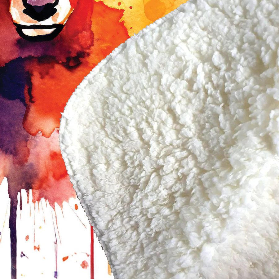Watercolour Stag Face Sherpa Blanket