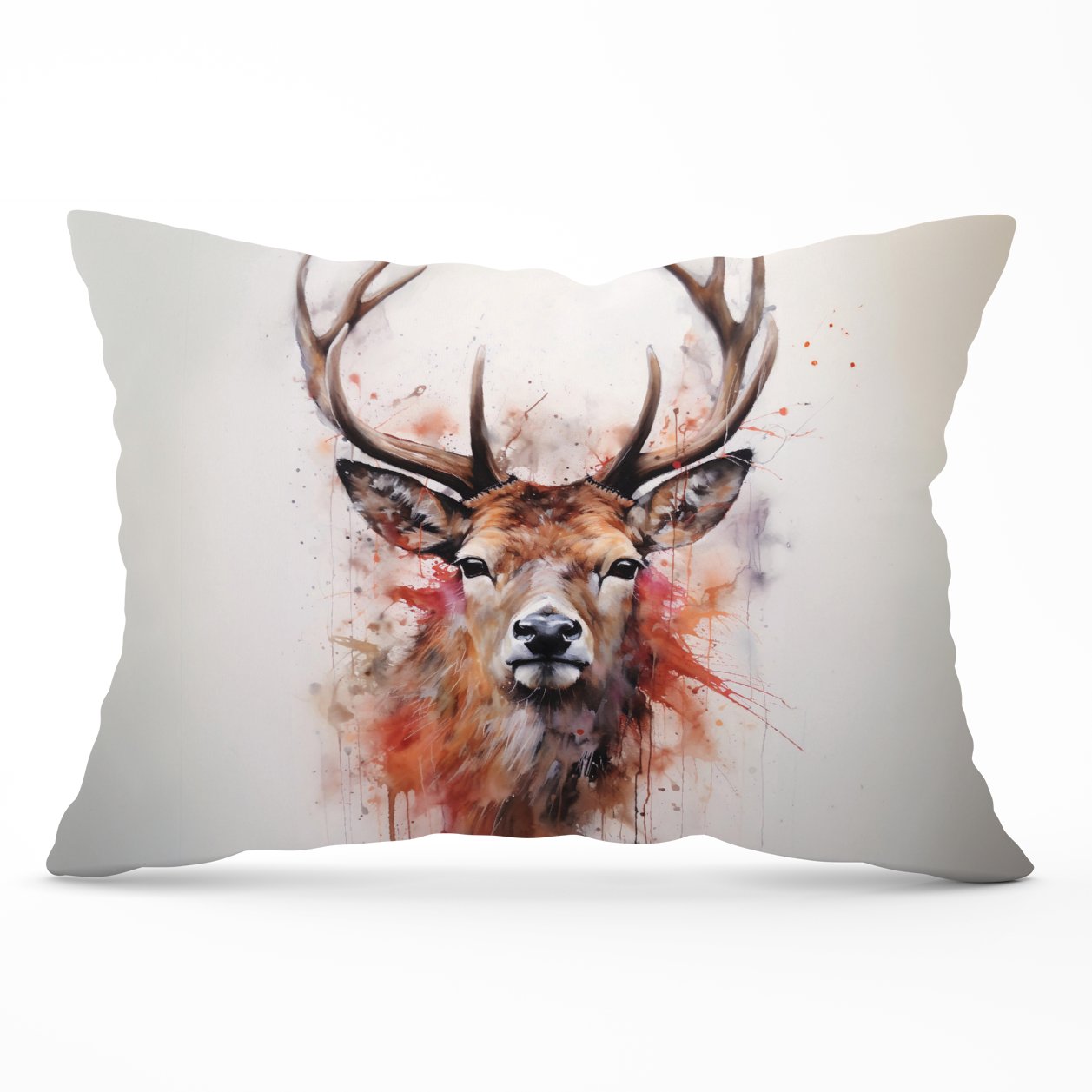 Watercolour Splashart Stag Face Cushions