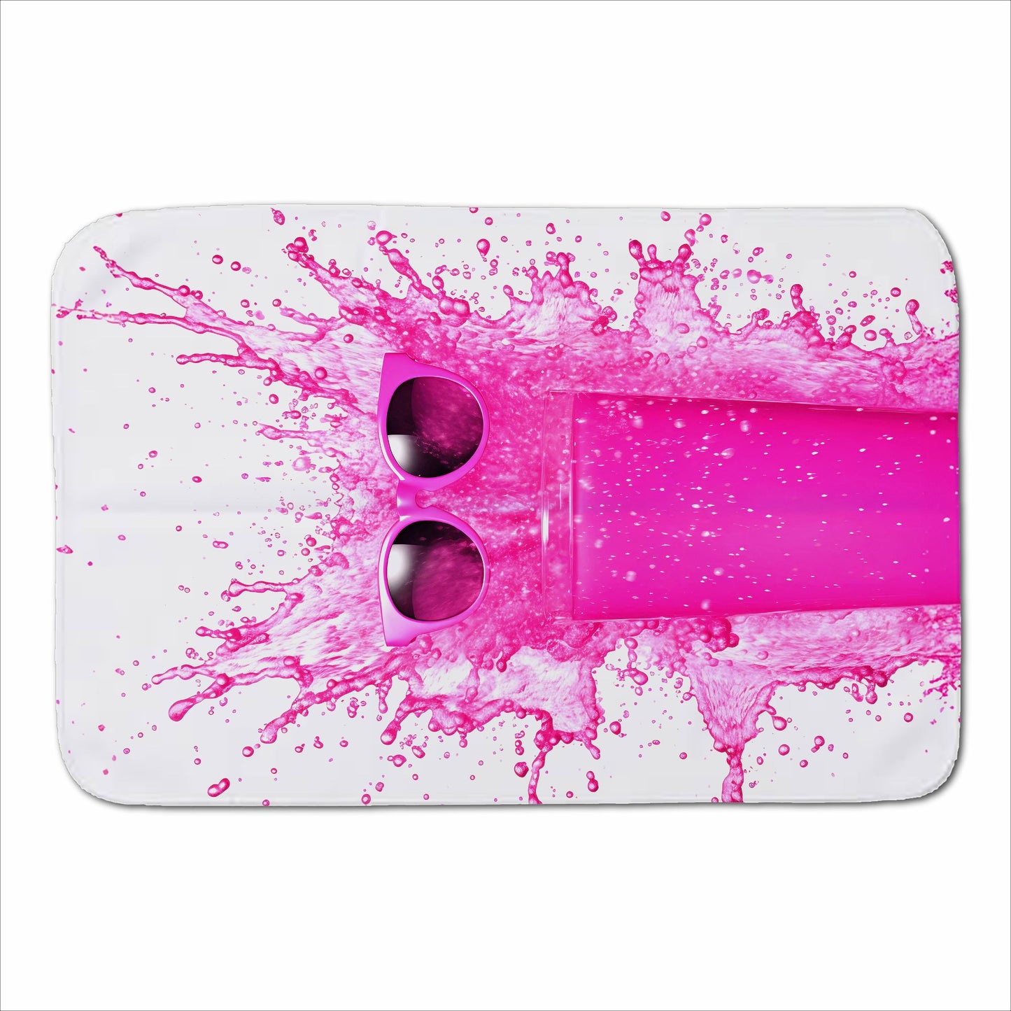 Pink Splashart Glass With Glasses Sherpa Blanket