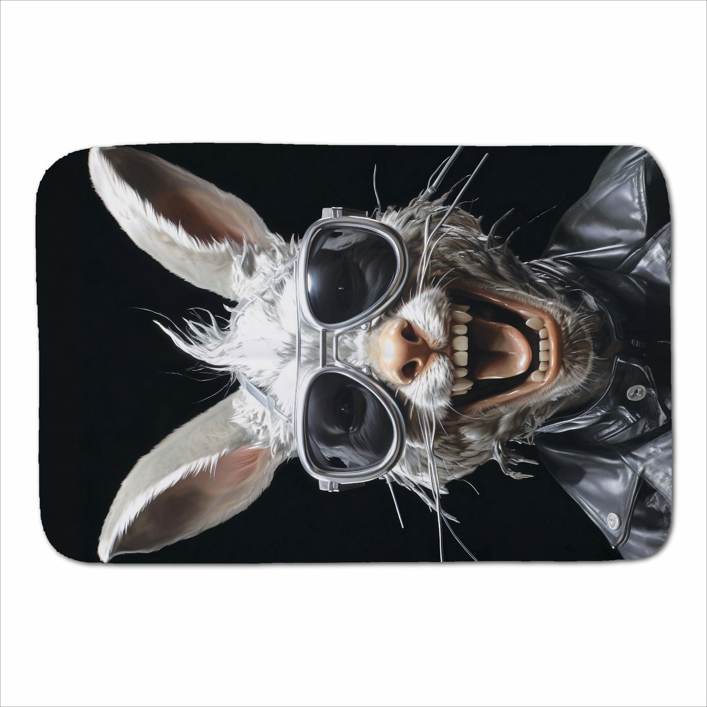 Funky Rabbit Face With Glasses Sherpa Blanket