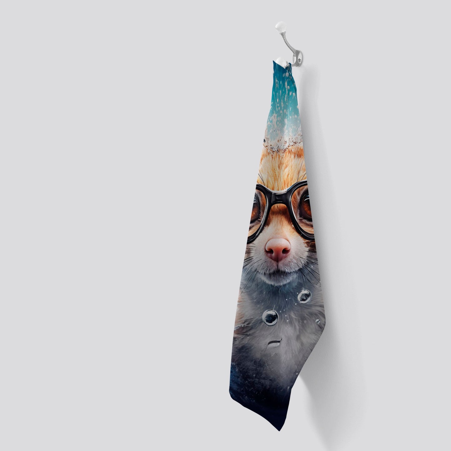 Splashart Doormouse With Glasses Tea Towel