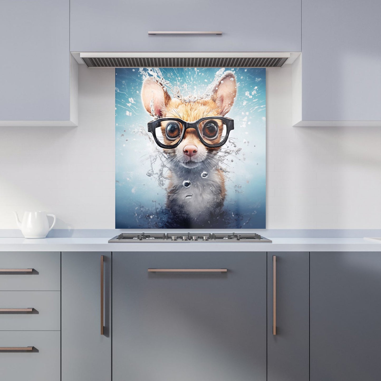 Splashart Doormouse With Glasses Kitchen Splashback