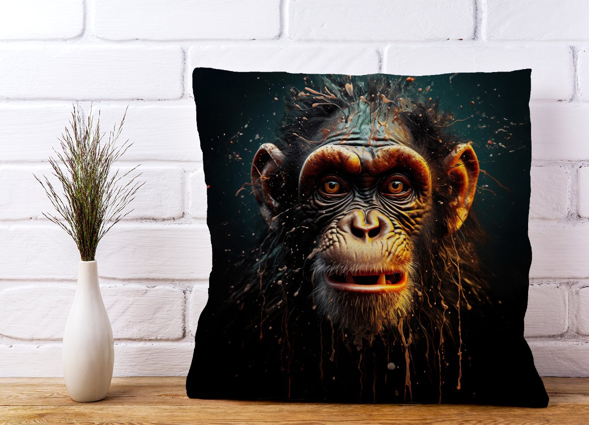Splashart Monkey Face Cushions
